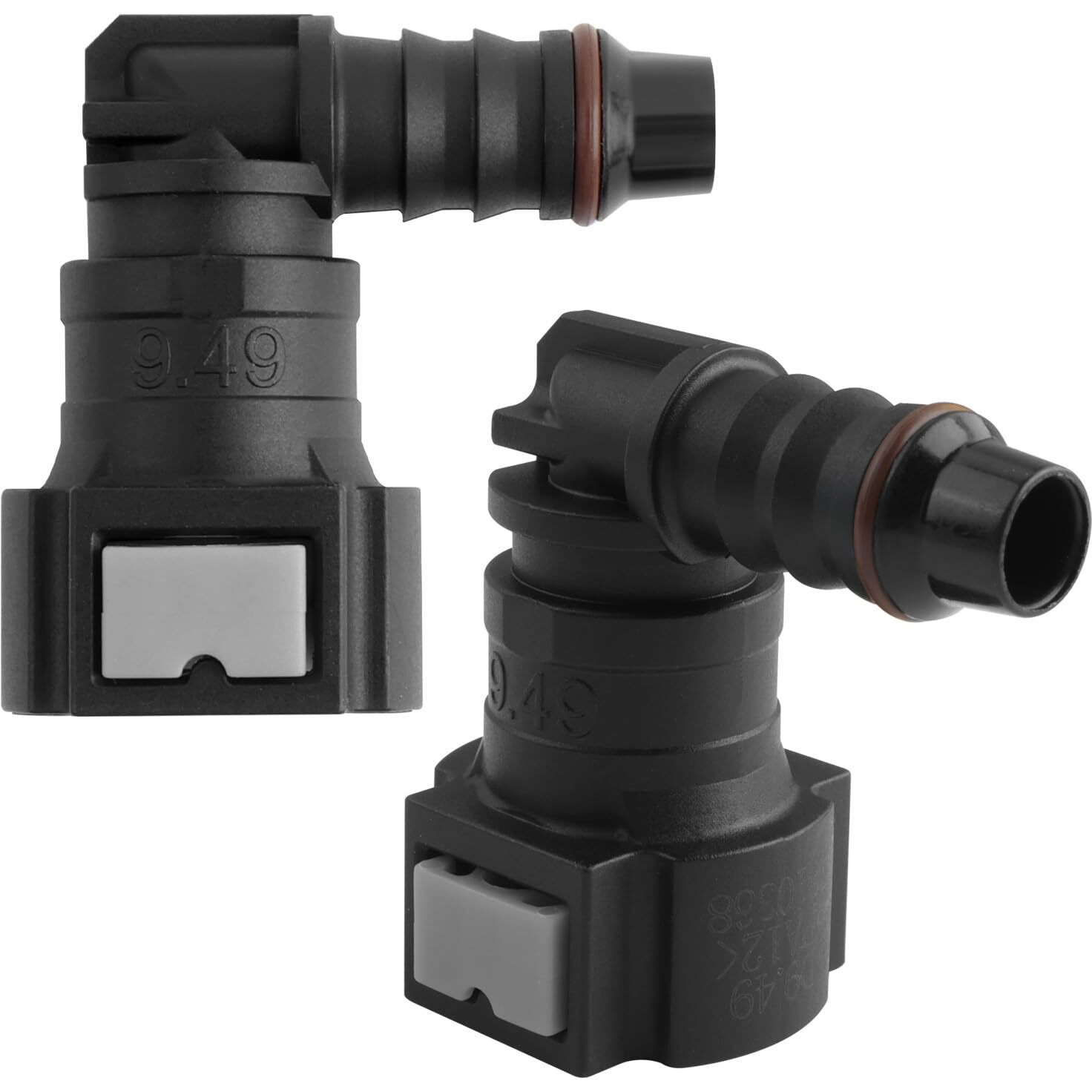 2Pcs Fuel Line Connector With Seal Ring,Od9.49-Id8 Elbow Fuel Line Quick Connect For Quick Connect/Disconnect Of Oil Pump Adapters,Universal Quick Connect Fuel Line Fittings