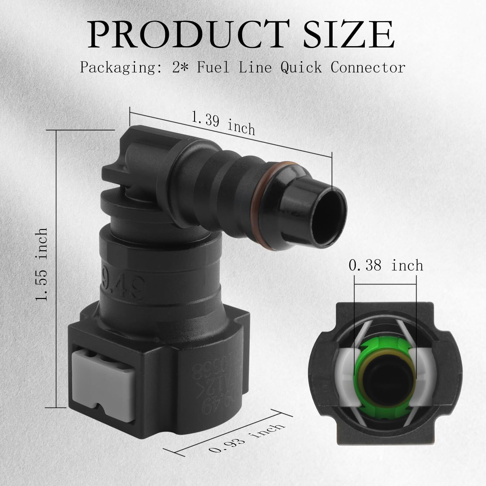 2Pcs Fuel Line Connector With Seal Ring,Od9.49-Id8 Elbow Fuel Line Quick Connect For Quick Connect/Disconnect Of Oil Pump Adapters,Universal Quick Connect Fuel Line Fittings