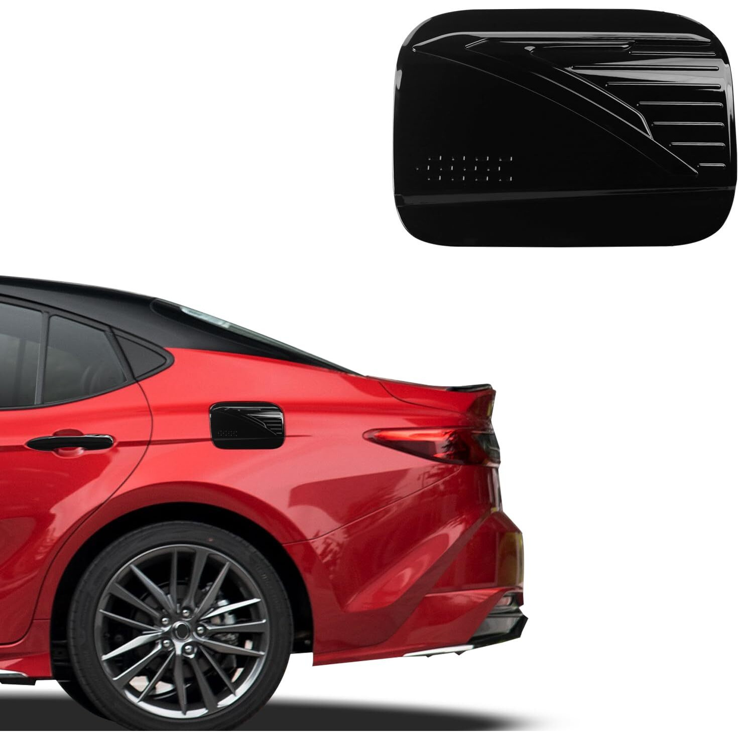 Cke For 9Th Gen Camry Le Se Xle Xse Compatible With Toyota Camry 2025 Accessories Car Fuel Tank Cover Trim Oil Gas Cap Exterior Decoration Sticker -Glossy Black