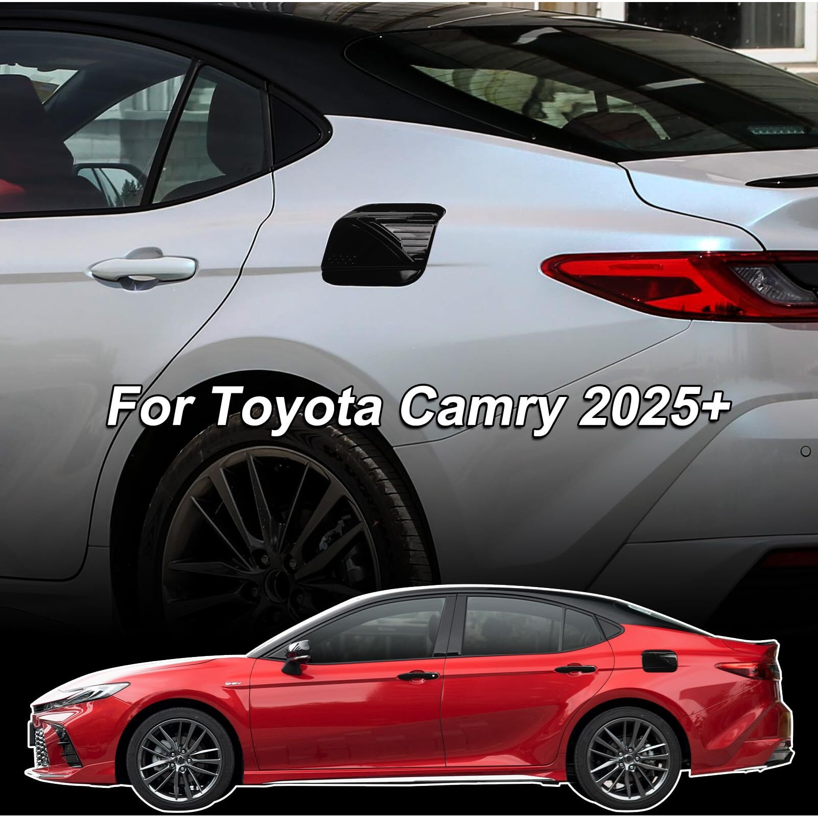 Cke For 9Th Gen Camry Le Se Xle Xse Compatible With Toyota Camry 2025 Accessories Car Fuel Tank Cover Trim Oil Gas Cap Exterior Decoration Sticker -Glossy Black