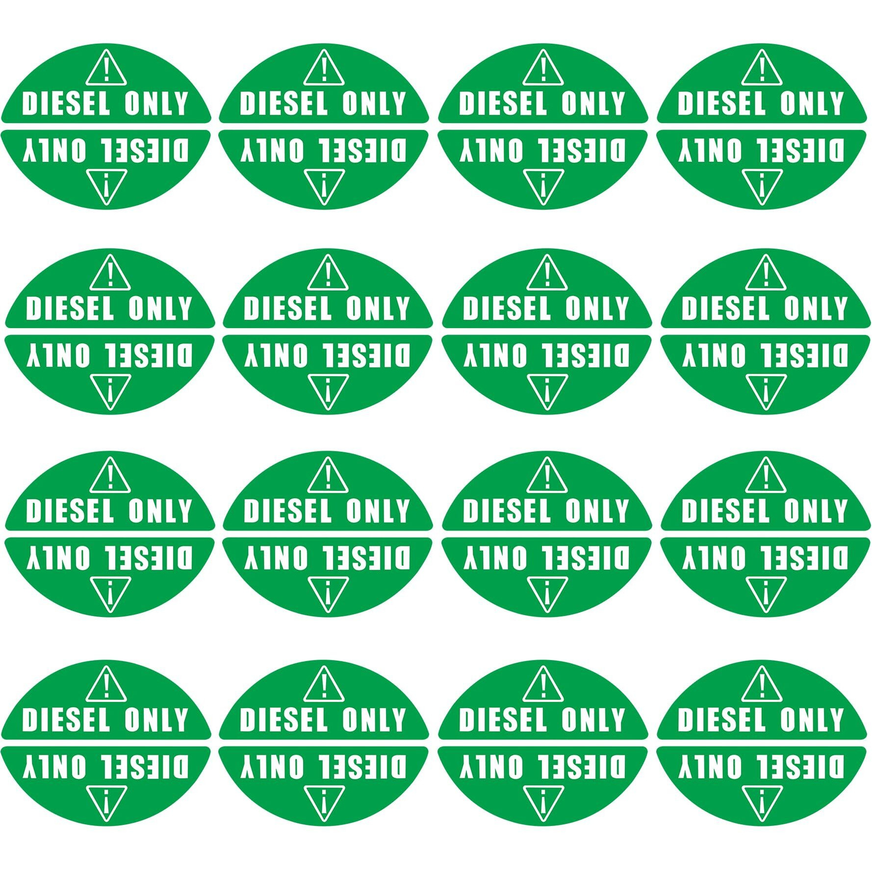 Quickmarine 16 Pairs Of Diesel Only Stickers For Car Van Truck Vehicle Boat Oil Tank Fuel Filler Gas Cap Lid Cover Weatherproof Adhesive Decals Green