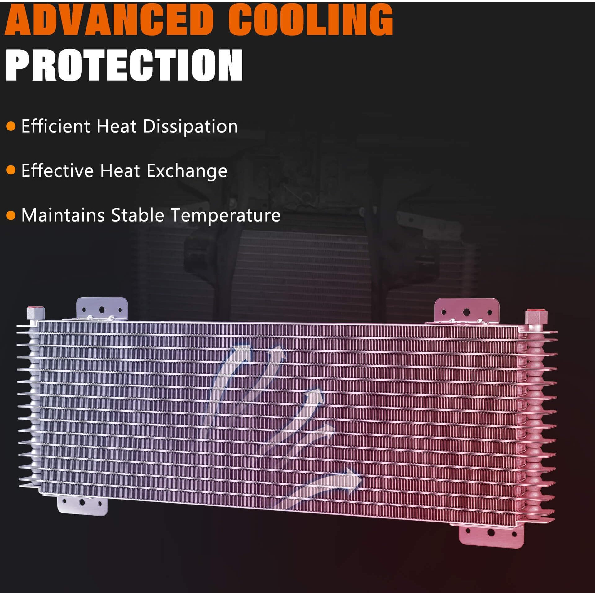Sintly Lpd47391 Low Pressure Drop 40K Transmission Oil Cooler Kit Compatible With Heavy Duty 40,000 Gvw Max With Mounting Hardware
