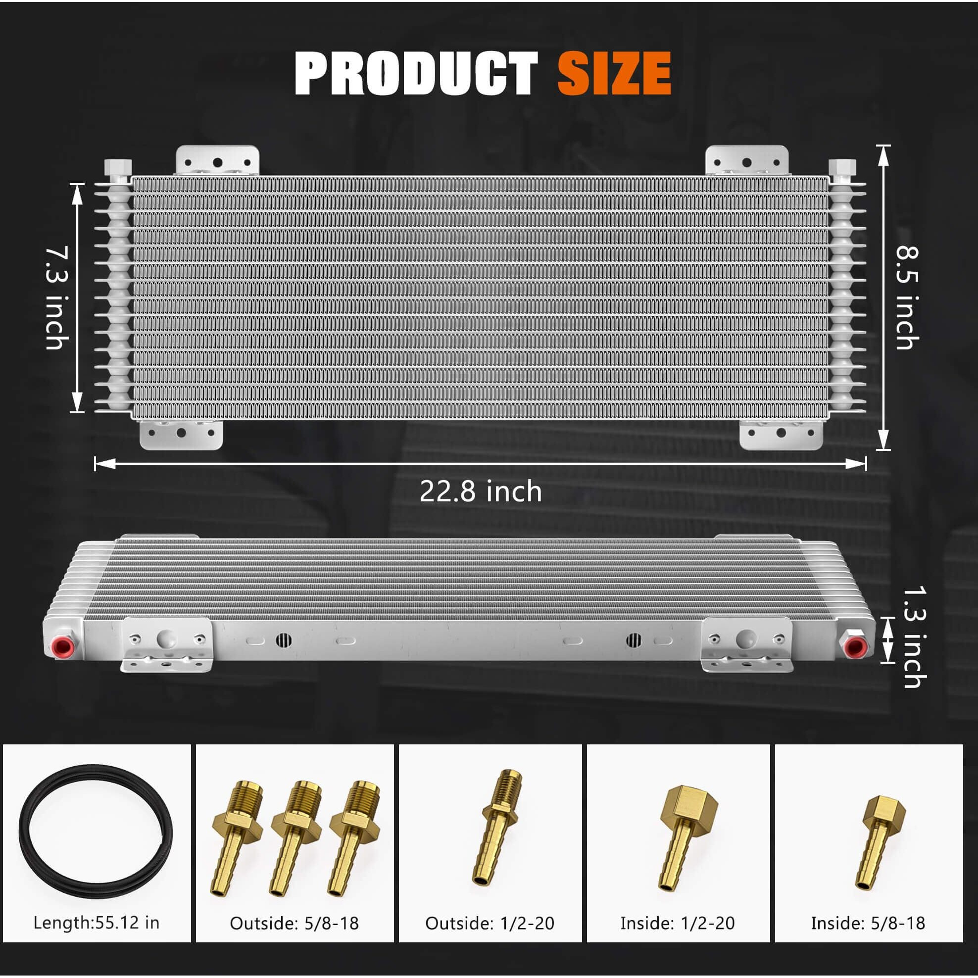 Sintly Lpd47391 Low Pressure Drop 40K Transmission Oil Cooler Kit Compatible With Heavy Duty 40,000 Gvw Max With Mounting Hardware