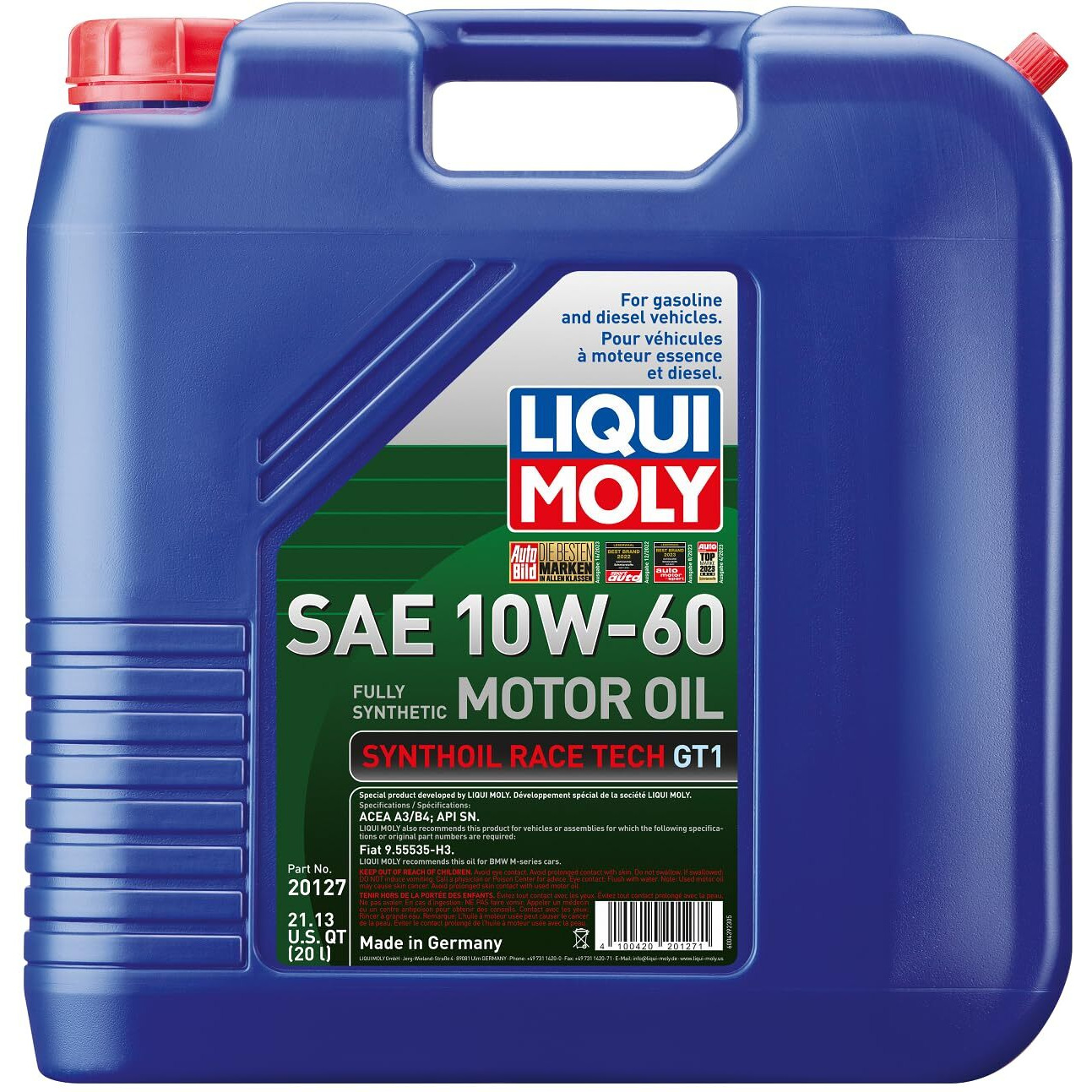 Liqui Moly Synthoil Race Tech Gt1 Sae 10W-60 | 20 L | Motor Oil | Sku 20127