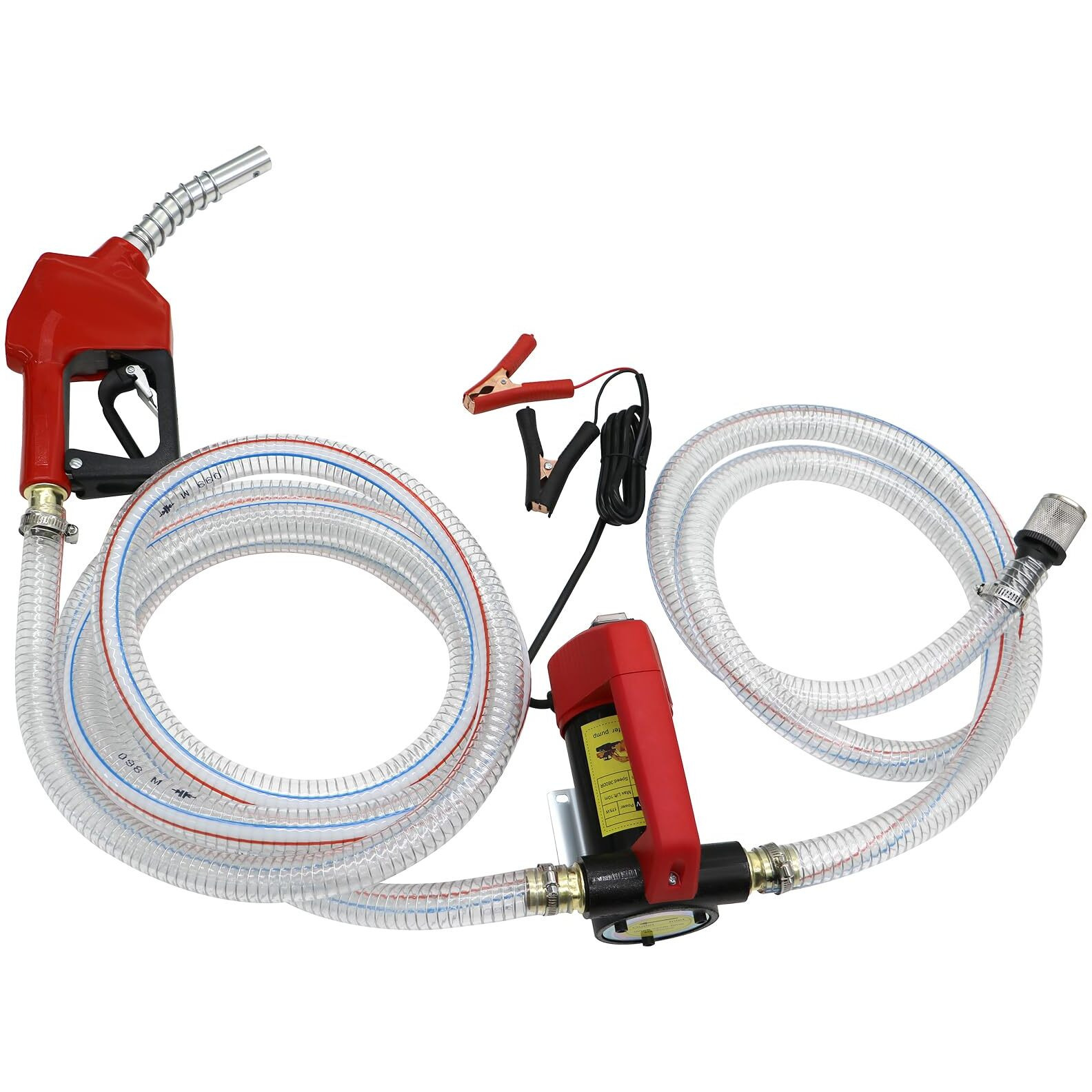 Ebuy 12V Fuel Transfer Pump, 12Gpm Diesel Transfer Pump Kit, Self Priming Dc Electric Fuel Transfer Pump With Nozzle Hose, Suitable For Diesel, Kerosene, Transformer Oil