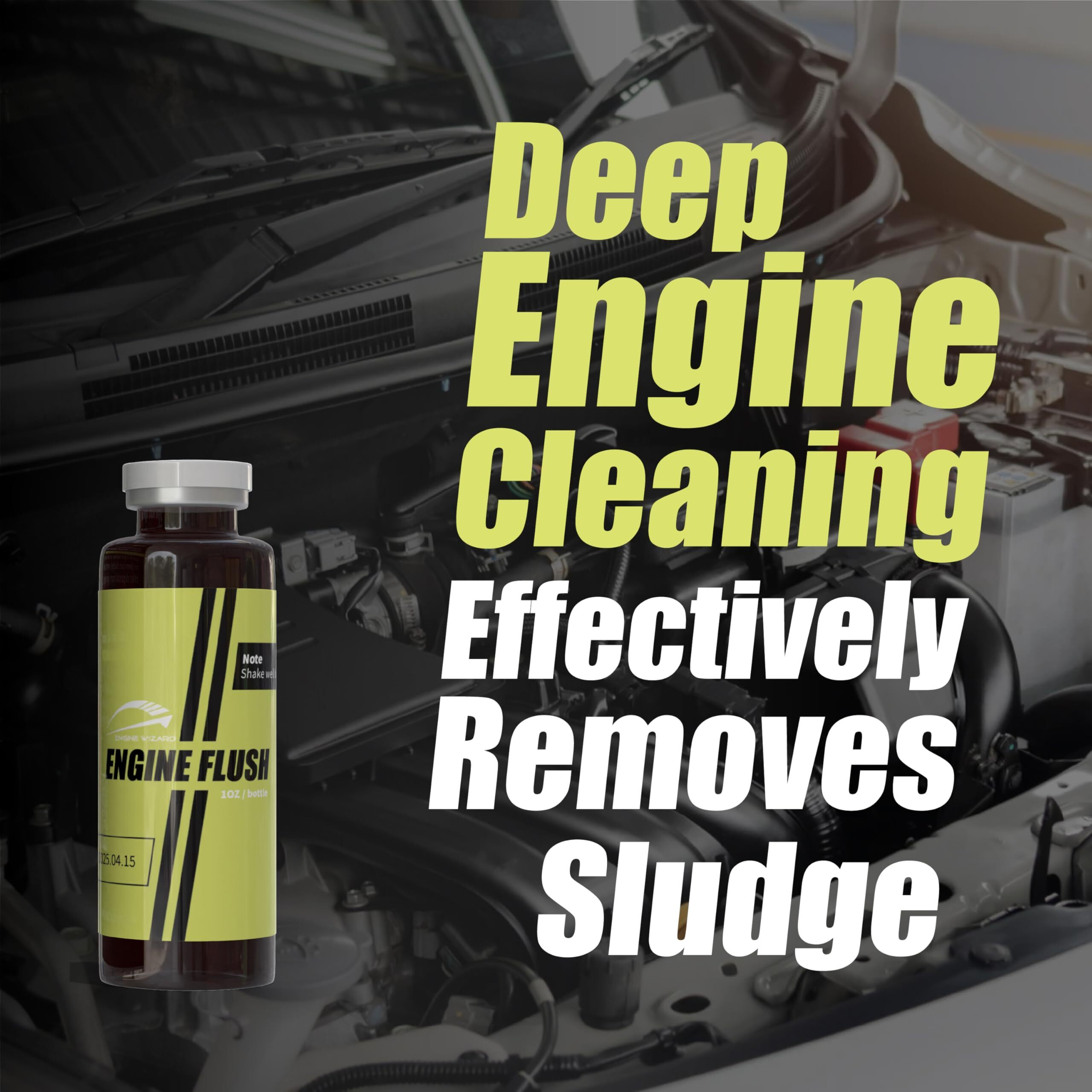 Engine Wizard - Engine Flush, Deep Clean & Protect, Removes Sludge | Engine Oil Additive (1 Fl. Oz)