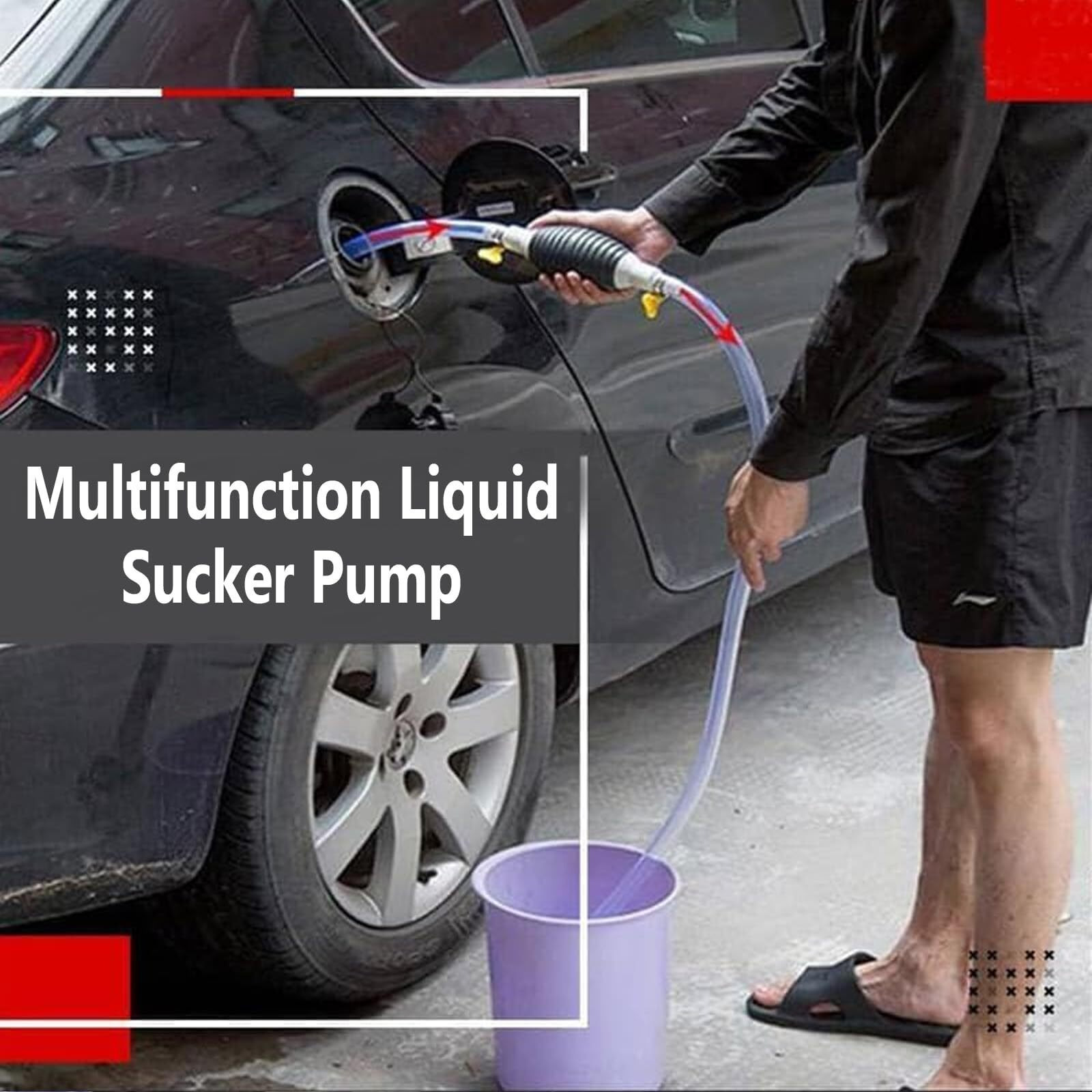 Generic Multifunction Liquid Sucker Pump, 2024 New Manual Fuel Transfer Pump, Portable Manual Siphon Pump For Gas Gasoline Oil Fuel Petrol Diesel Fluid Water Fish Tank, 240621-Hxb