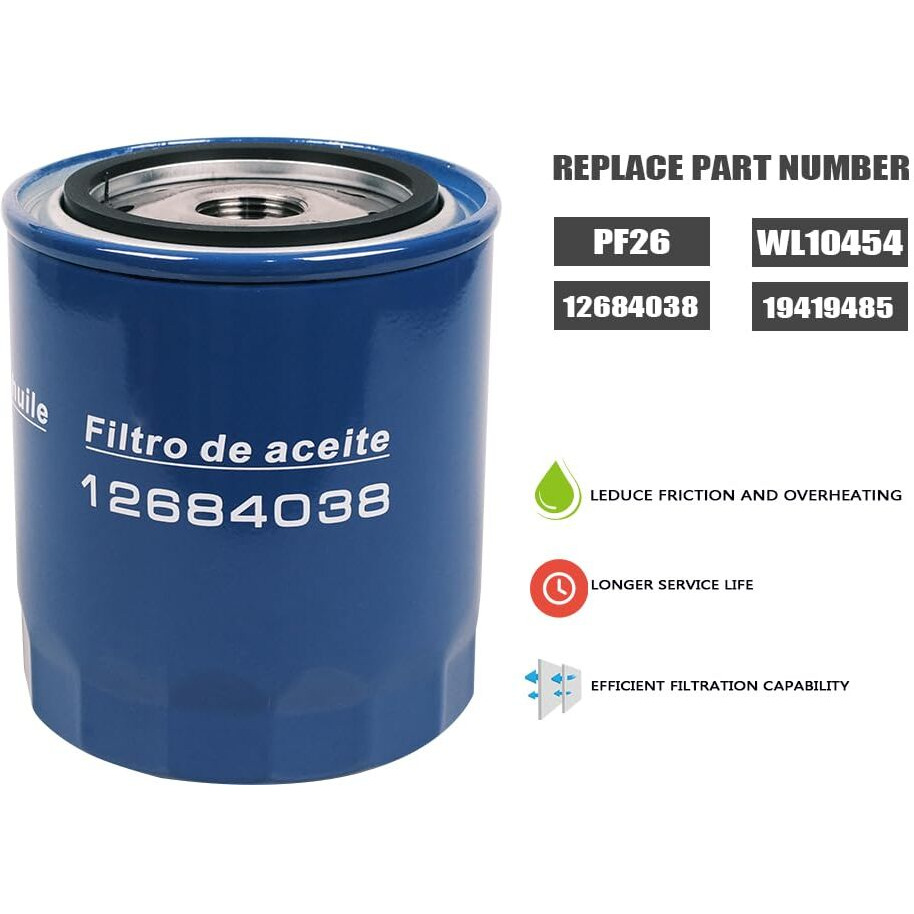 Pf26 Oil Filter Fits For 2020-2024 Chevy Silverado/Gmc Sierra 2500Hd 3500 Hd 6.6L Duramax Diesel Engine Replace Wl10454 Pf26F 19419485 12684038 (Set Of 3)