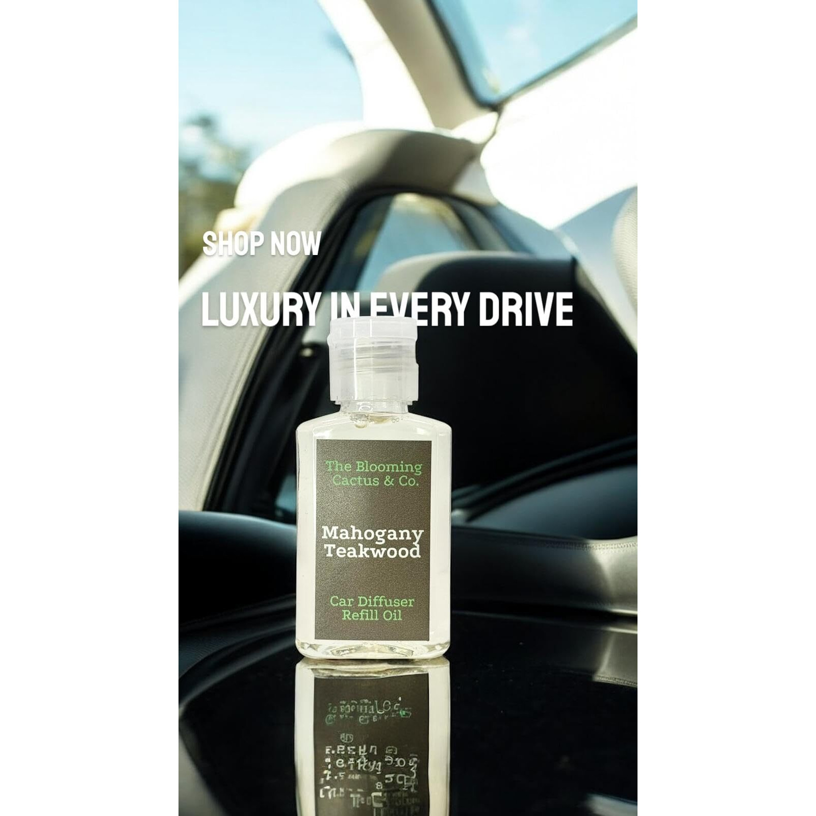 The Blooming Cactus & Co. - Car Diffuser Refill - Fragrance Oil Diffuser Refill - Reed Diffuser Refill 30 Gr (Mahogany Teakwood)