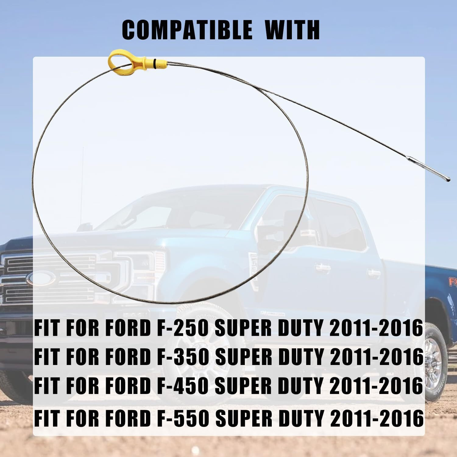 Engine Oil Level Dipstick Fit For Ford Super Duty F-250 F-350 F-450 F-550 6.7L 2011-2016 Replaces Part Numbe Bc3Z6750A Bc3Z6750B Bc3Z6750C Bc3Z-6750-C