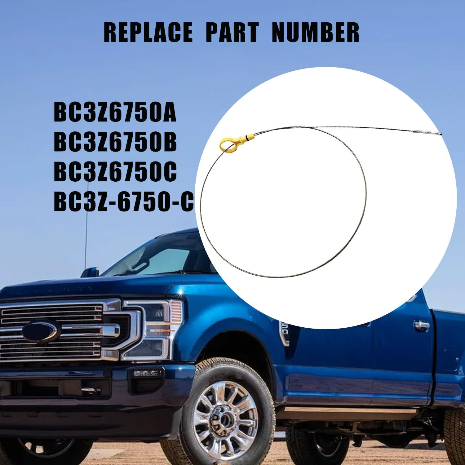 Engine Oil Level Dipstick Fit For Ford Super Duty F-250 F-350 F-450 F-550 6.7L 2011-2016 Replaces Part Numbe Bc3Z6750A Bc3Z6750B Bc3Z6750C Bc3Z-6750-C