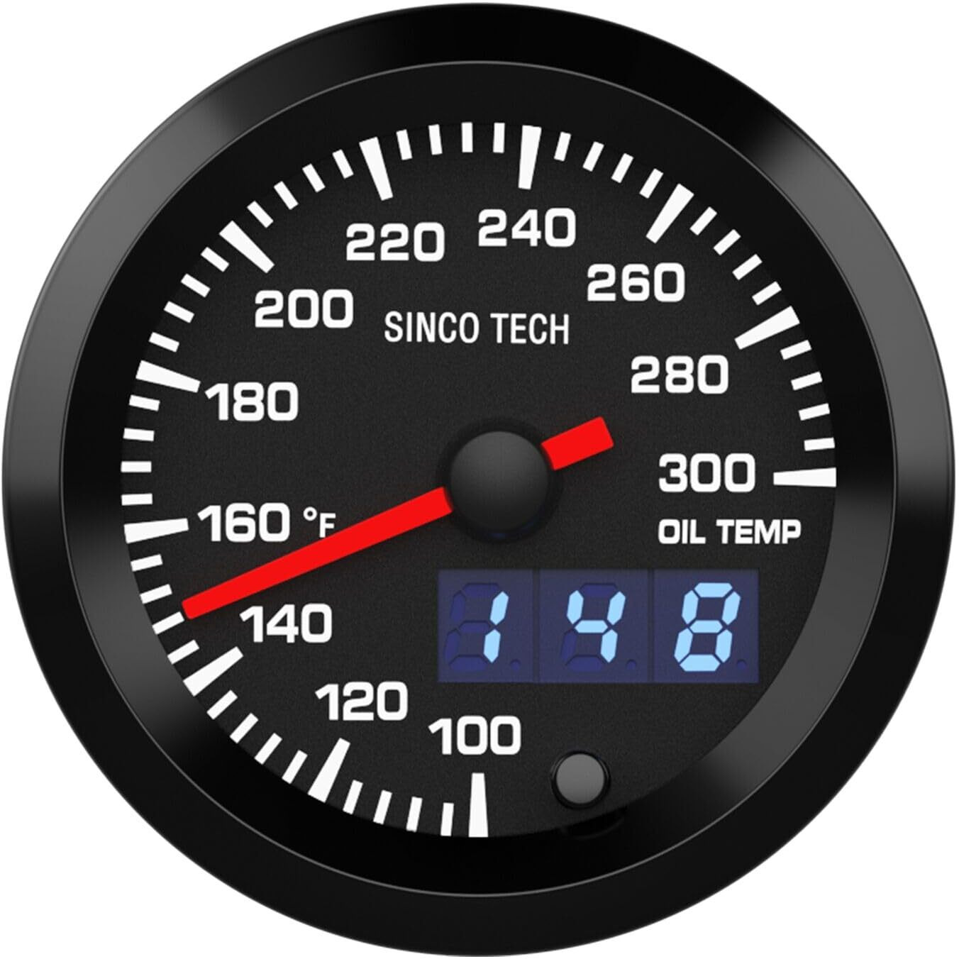 Sinco Tech 52Mm Gauge Car Meter Digital Display Pointer 7 Colors Backlight 12V Universal Gauge Kit (Oil Temp F)