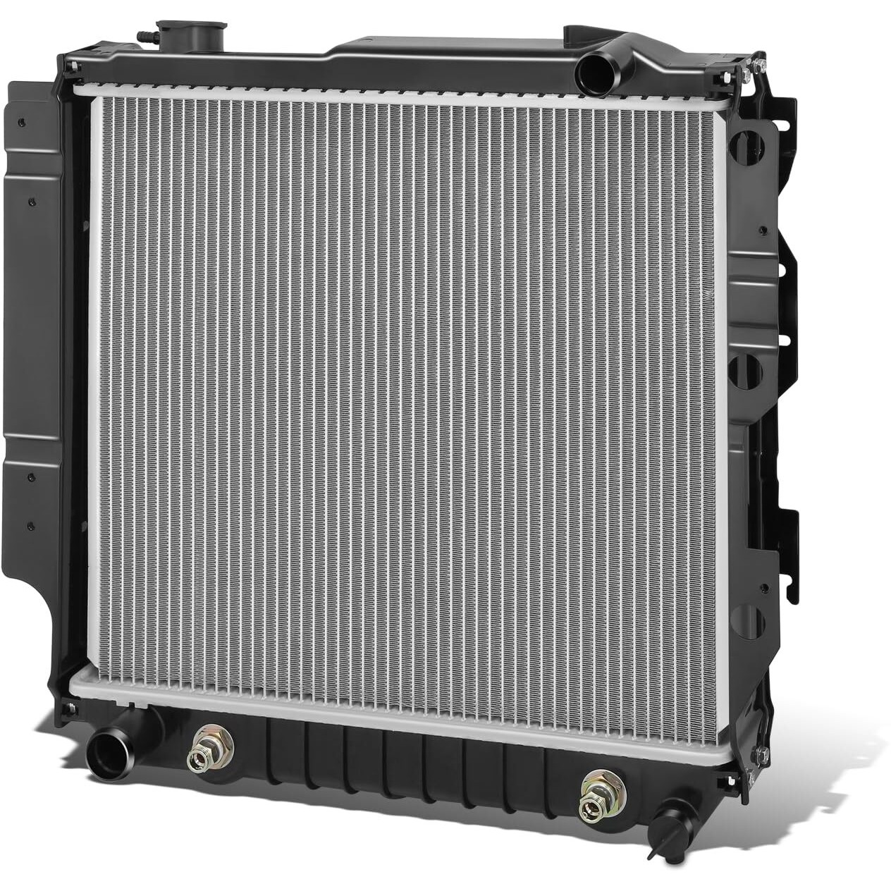 Auto Dynasty Radiator Compatible With 2005-2006 Jeep Wrangler, Dpi 2841 Aluminum Radiator, 1-Row Radiator W/Transmission Oil Cooler, Natural Black/Metallic