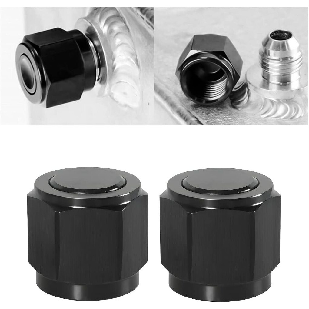 6An Female Flare Cap Block Off Fitting Plug, 2Pcs Aluminum Swivel Hex Head Nut Port Adapter, Automotive Modification Accessories For Fuel Oil Line