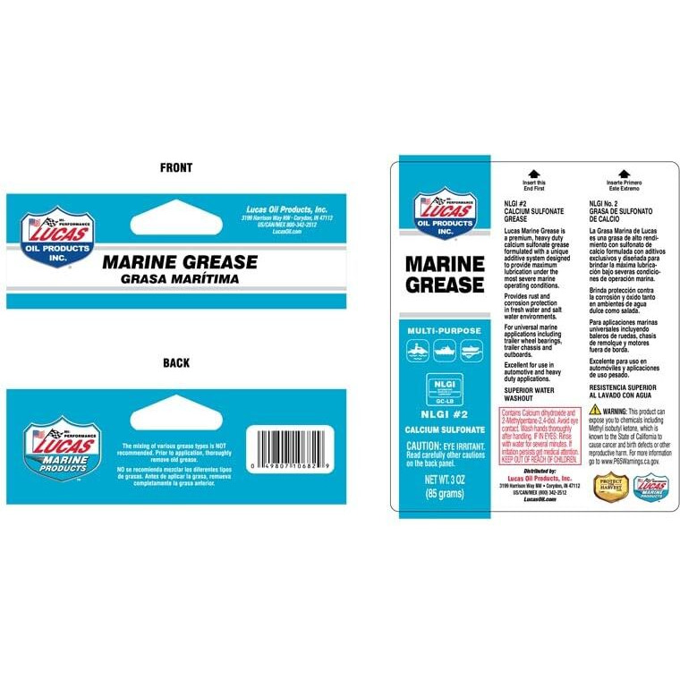 Lucas Oil 10682 Marine Grease 3 Ounce Combo Pack (Pack Of 10)