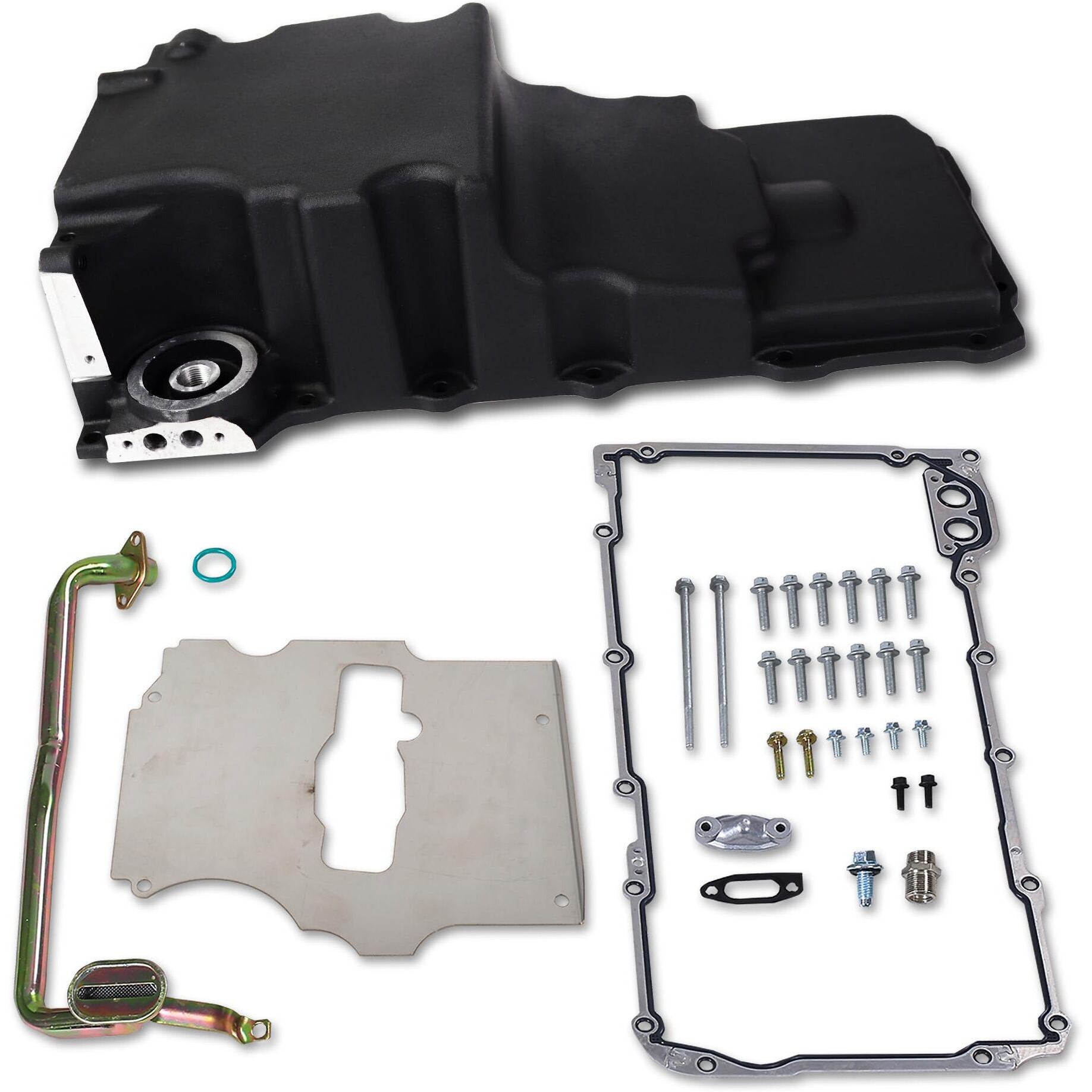 Jghyperx 302-2 81073 Ls Swap Retrofit Engine Oil Pan Kit Aluminum Compatible With Chevy Ventura Omega Camaro Nova F-Body G-Body 1964-1992 Ls1 Ls2 Ls3 Ls6 5.3L 5.7L 6.0L 6.5L V8 Engines Black