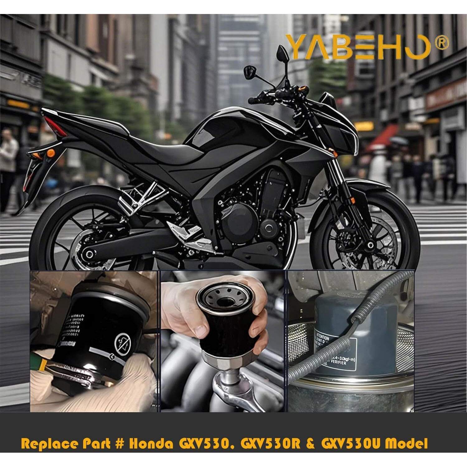 (1 Pack) 15410-Mfj-D02 15410-Mfj-D01 Oil Filters Compatible With Honda Gxv530, Gxv530R & Gxv530U Model