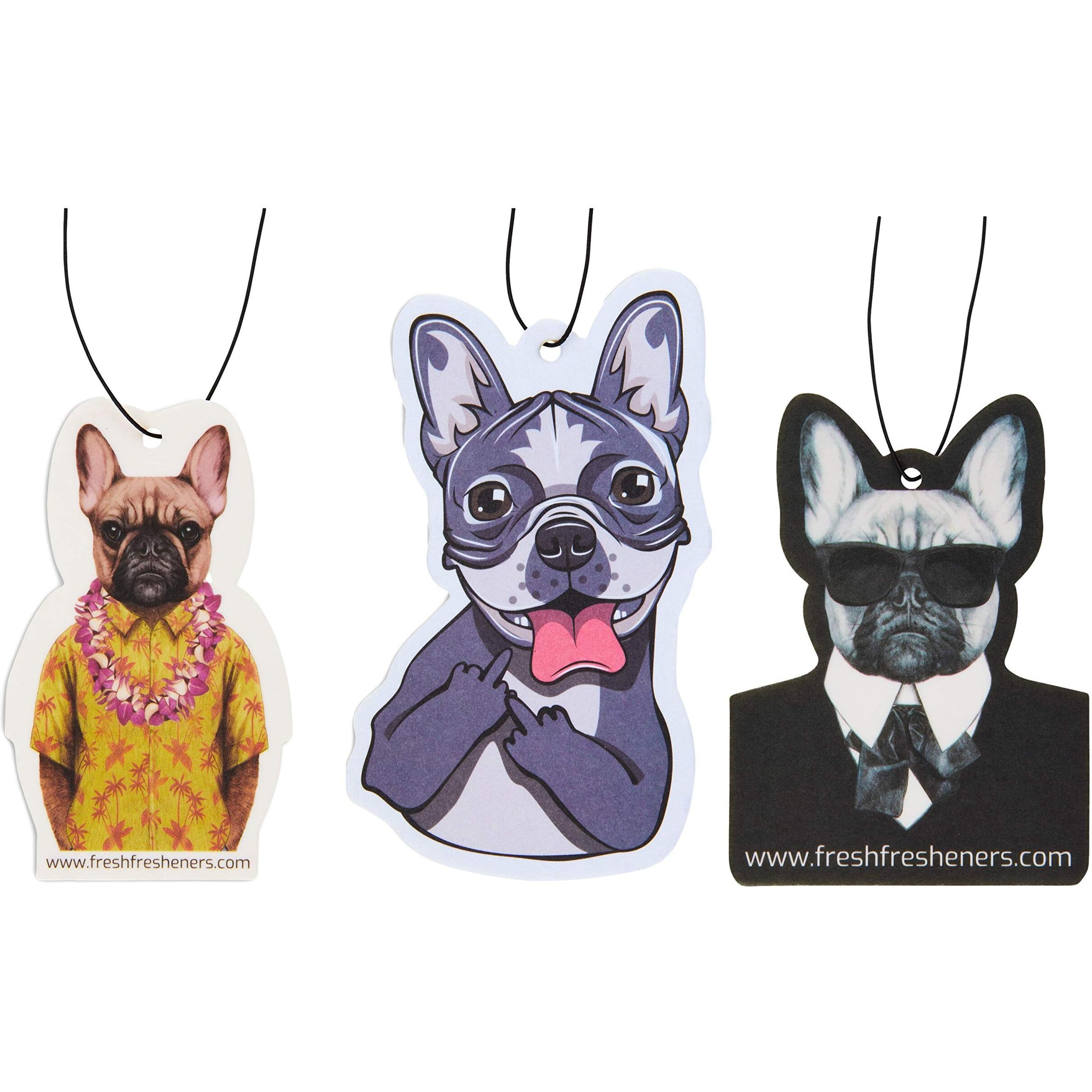 Air Freshener Scented With Essential Oils By Fresh Fresheners (French Bulldog Lover 3-Pack)
