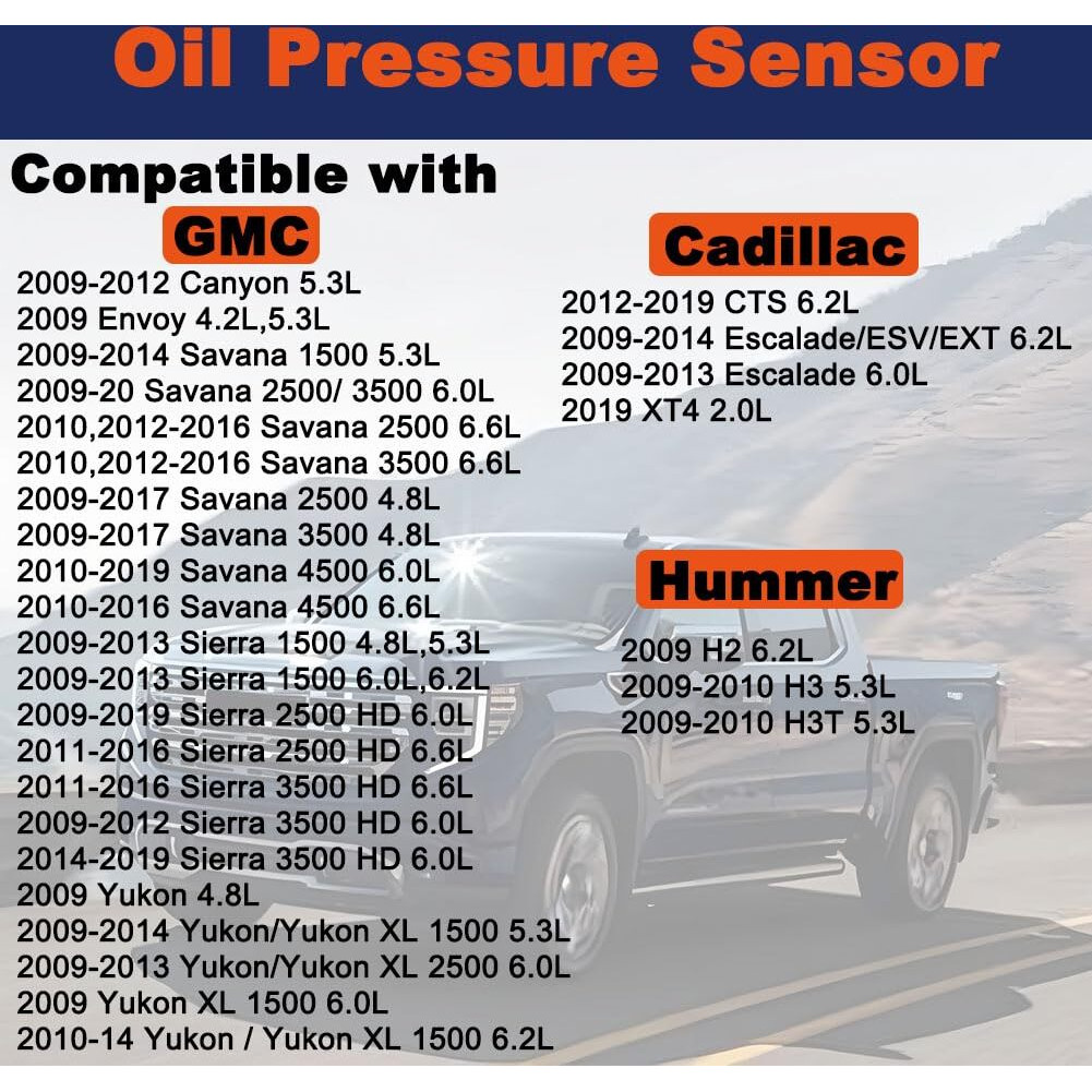 Zhermik Upgraded 12673134 926-041 Oil Pressure Sensor With Ceramic Chip Fit For 2009-2020 Silverado 1500 2500 3500, Express, Avalanche, Camaro, Tahoe, Colorado, Cruze,Suburban&Savana, Sierra, Yukon