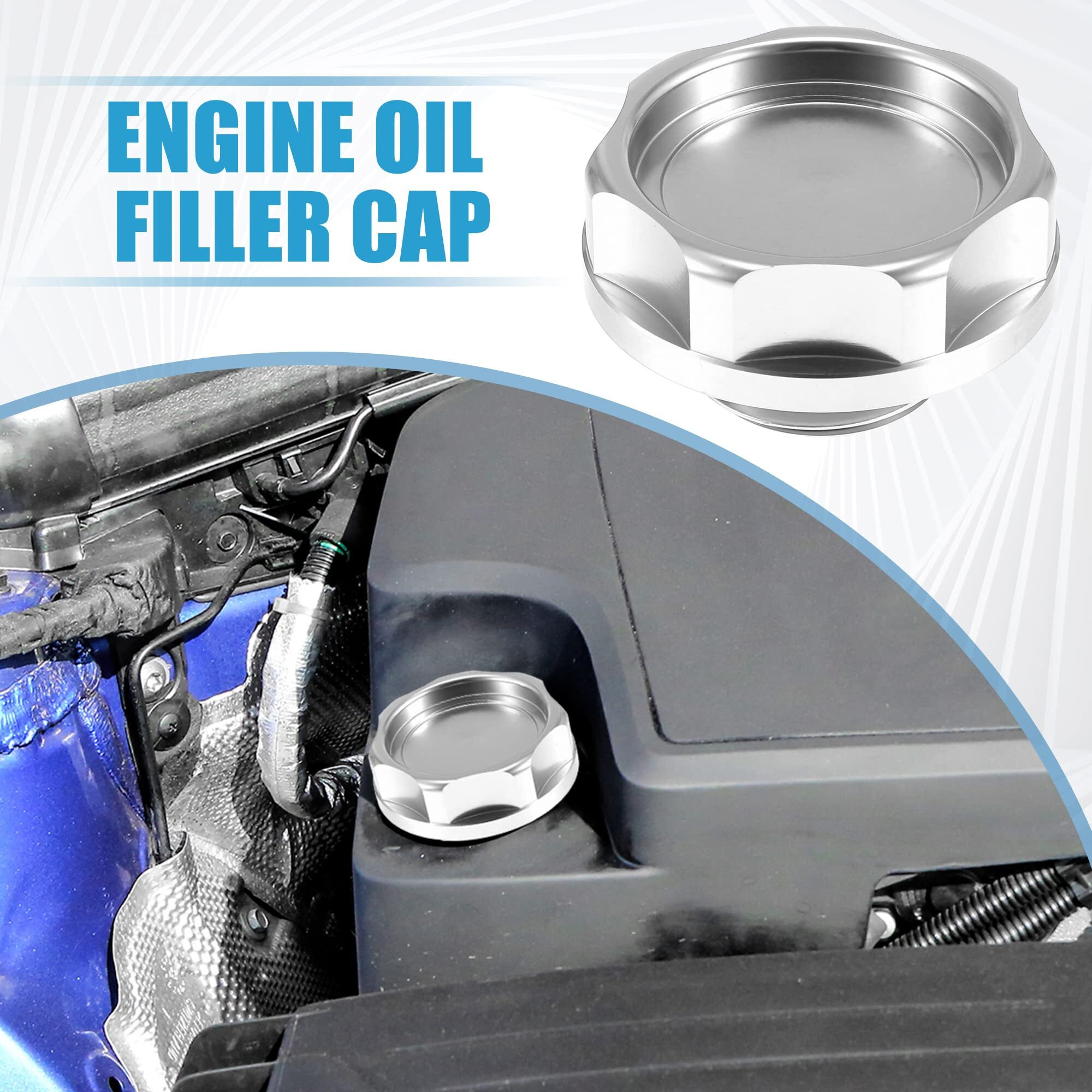 A Absopro Car Oil Filler Cap Engine Modified Tank Cover For Honda Engine B Series For Honda Engine D Series Silver Tone