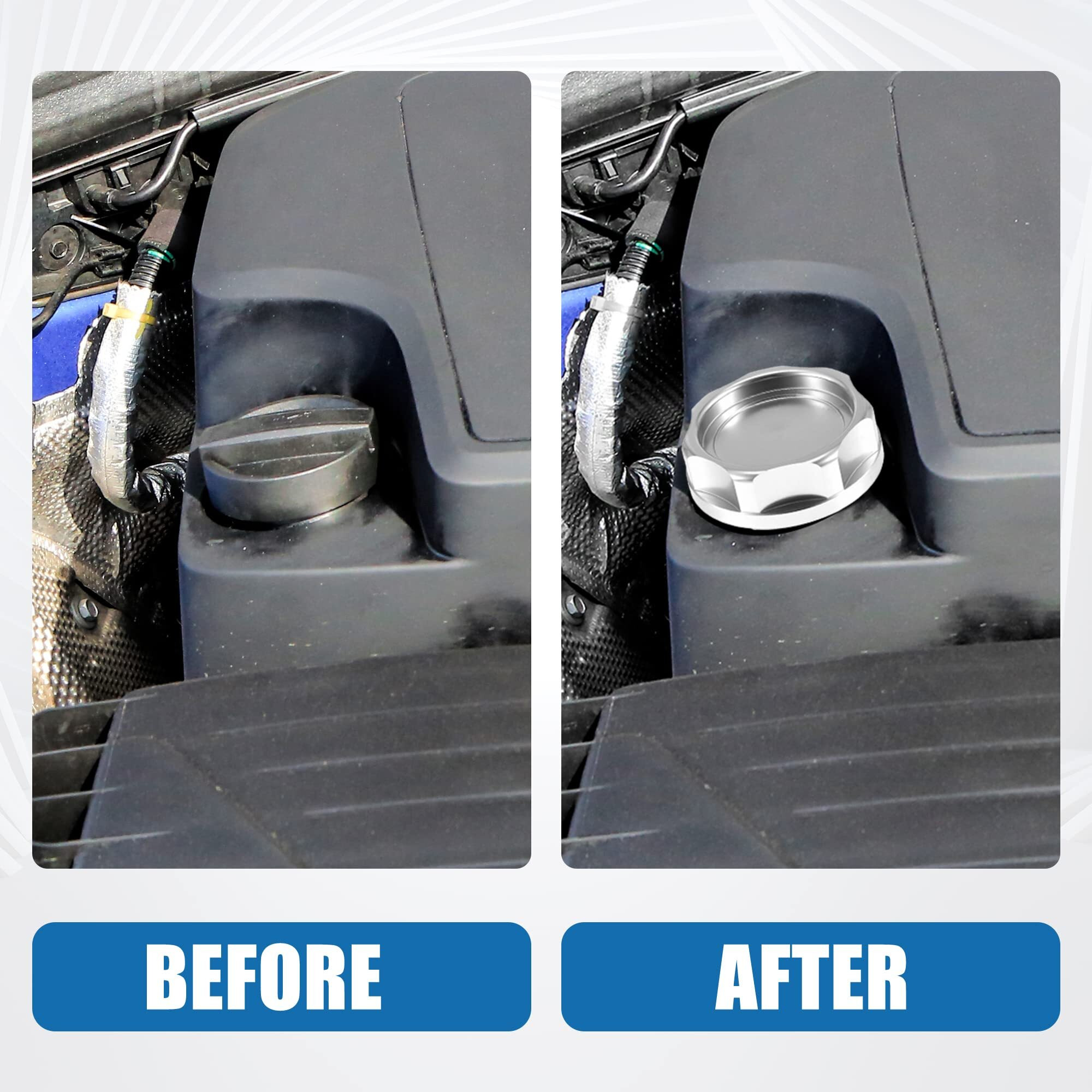 A Absopro Car Oil Filler Cap Engine Modified Tank Cover For Honda Engine B Series For Honda Engine D Series Silver Tone