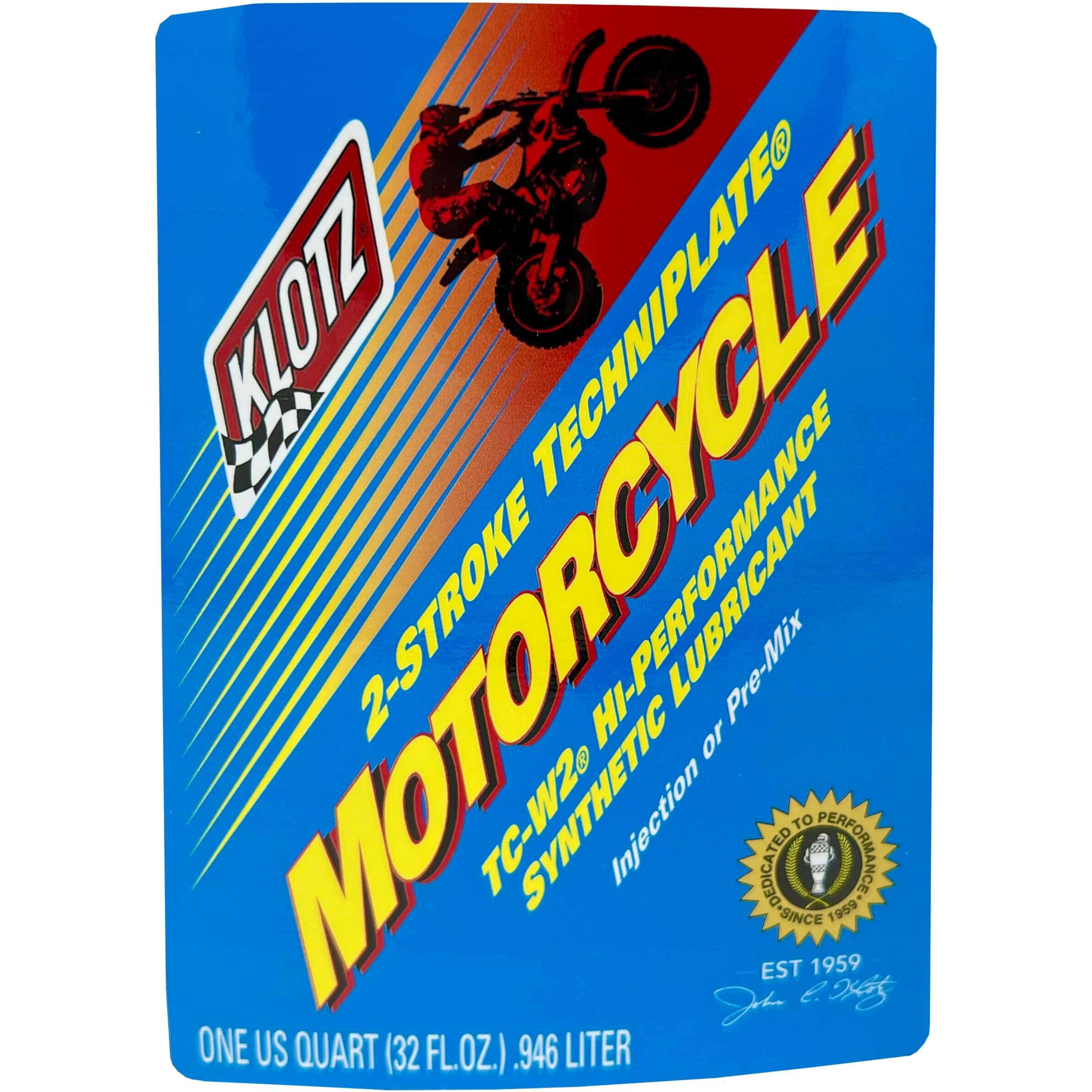 Klotz Motorcycle Techniplate Synthetic Premix/Injector Oil For 2-Stroke Tc-W2 Engines - 1 Quart Kl-300