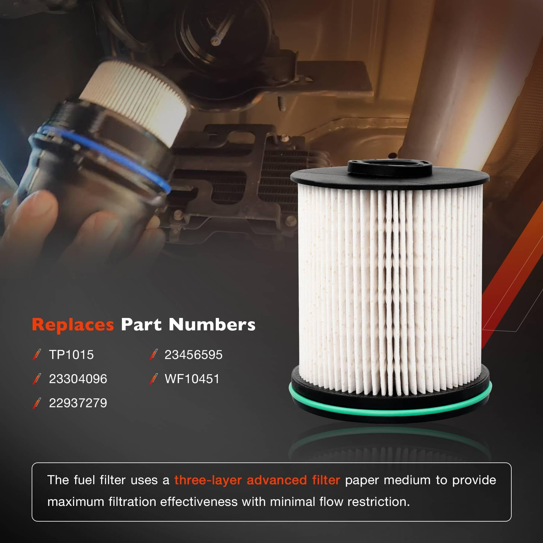 6.6L Duramax Filter Set- Tp1015, Pf26 Fuel/Oil Filter Compatible With 2020-2024 Chevy Silverado/Gmc Sierra 2500Hd 3500Hd Diesel Engines