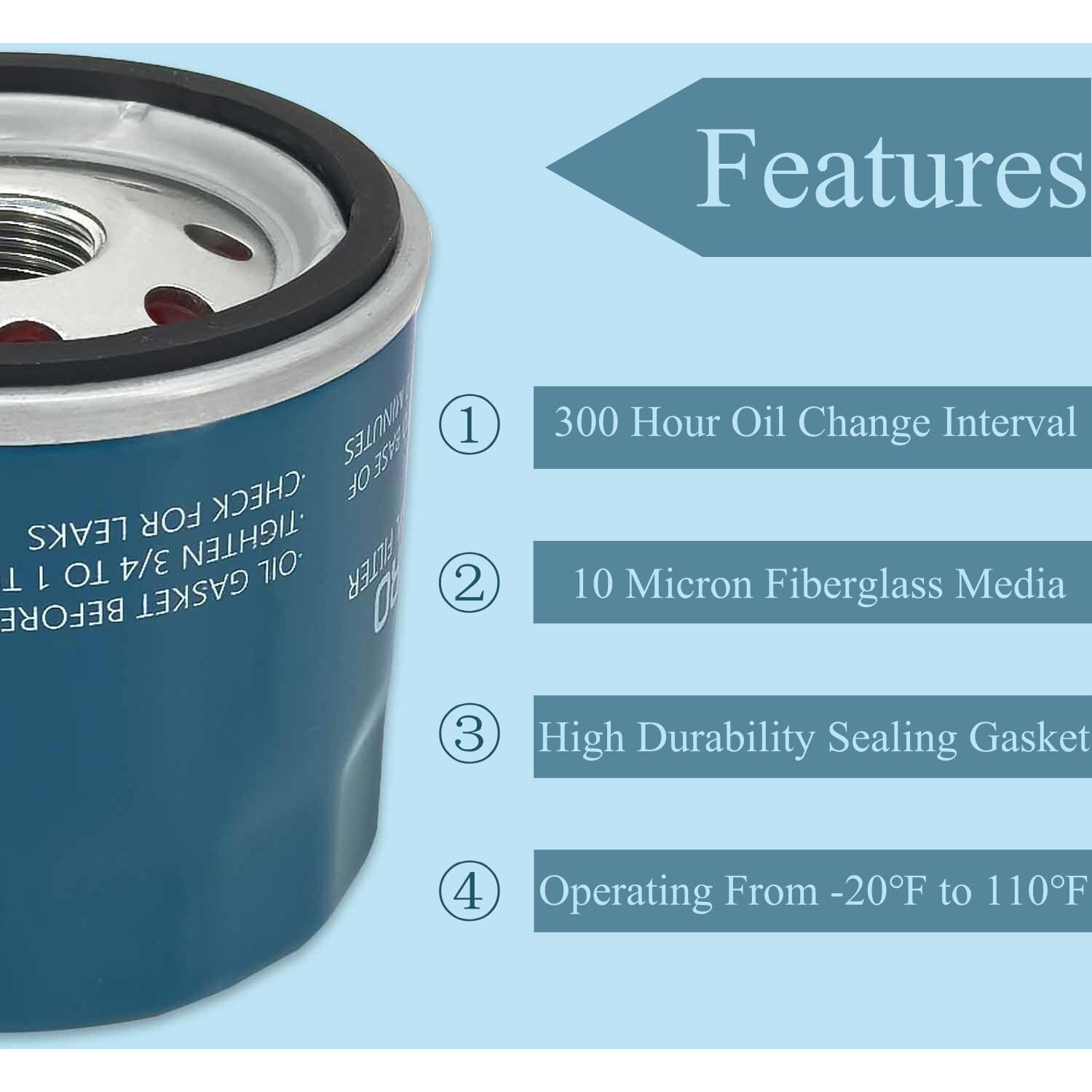 Arpisziv Extended Life Oil Filter 25 050 53-S Replaces Koh-Ler Ch680 Ch730 Ech650 Ech730 Ech749 Kt725 Kt730 Kt735 Zt710 Zt730 Zt740 Engine 300 Hour Oil Change Interval (2)
