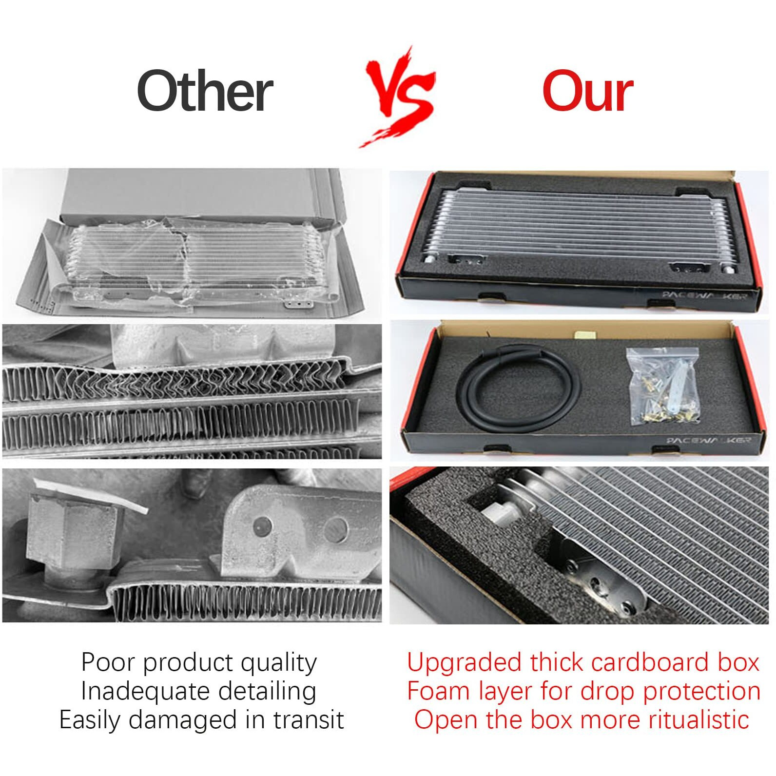 Pacewalker Transmission Oil Cooler 40,000 Gvw Low Pressure Drop Lpd47391 47391 With Mounting Hardware (Upgrade Version-Black)