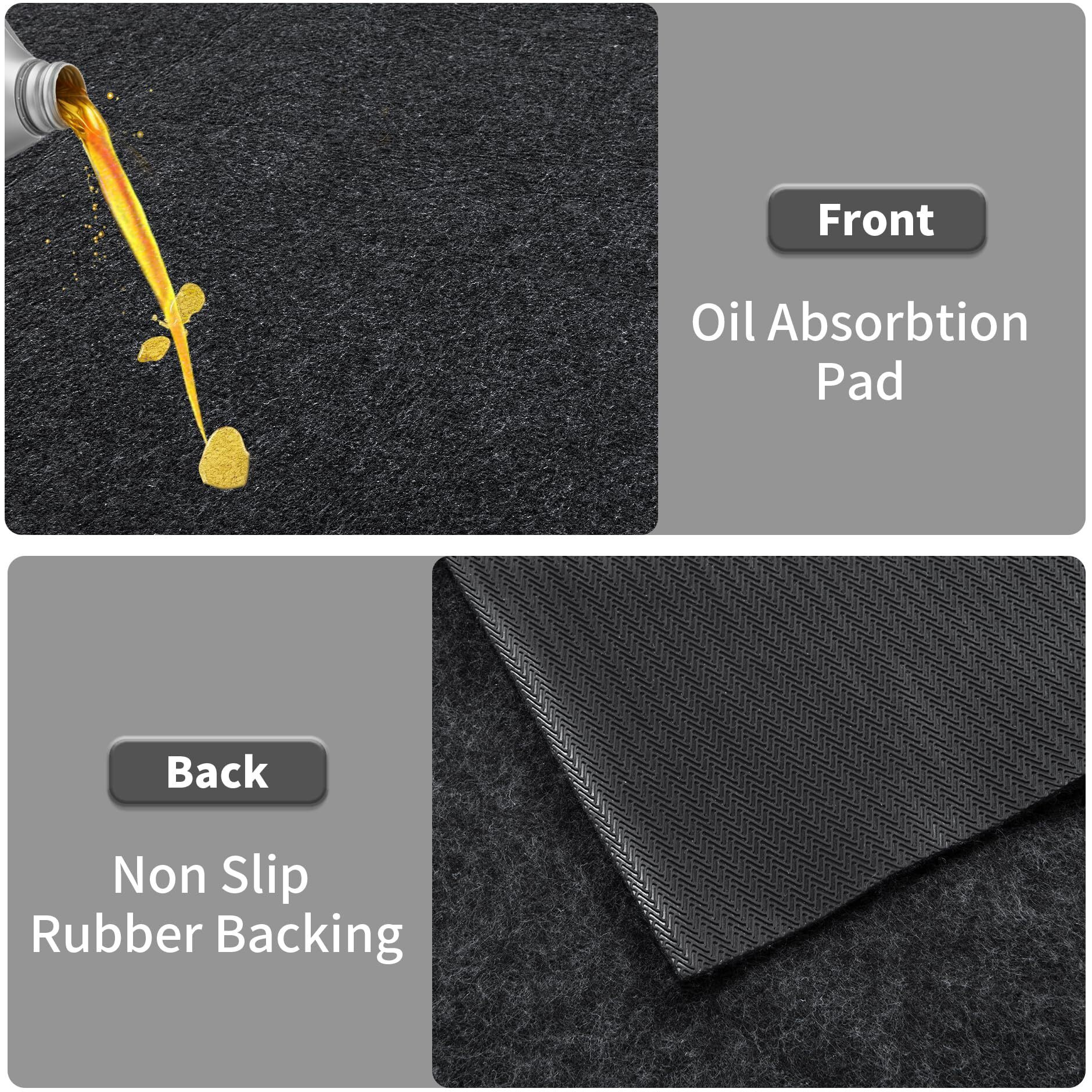 Hombys Extra Large Garage Floor Mat For Under Car,Floor Mats For Garage With Rubber Backing,Non Slip Garge Rug,Waterproof Backing Garage Carpet,Motorcycle Absorbent Oil Spill Mat,7'4"&quotX20'