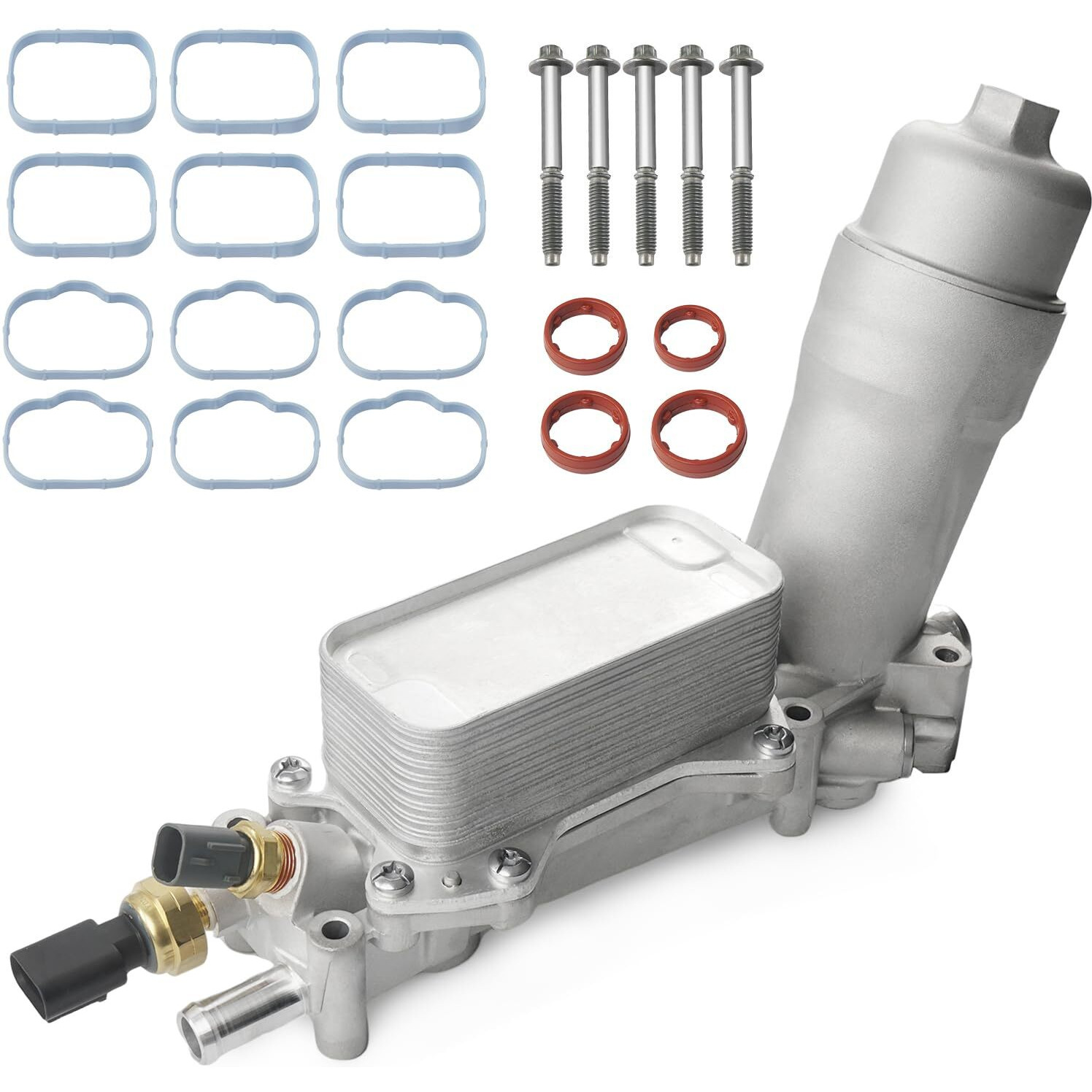 926-959 Upgrade Aluminum Engine Oil Cooler Oil Filter Housing For 2017-2018 Jeep Wrangler Grand Cherokee Dodge Challenger Charger Journey Caravan Durango Chrysler 300 200 Town Country Ram 3.6L 926-876