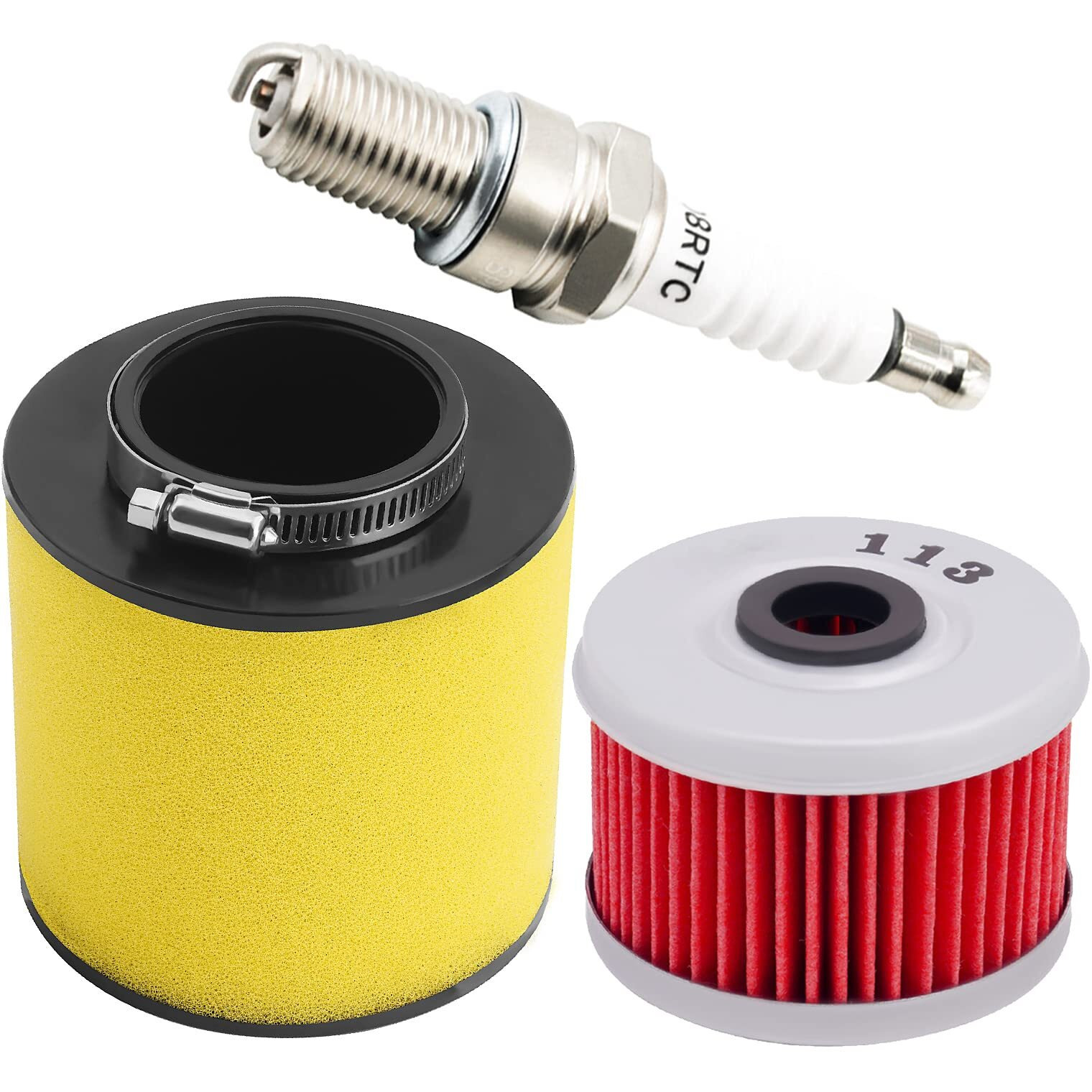 Jcklw Air Filter 17254-Hm8-000 Oil Filter Spark Plug Tune Up Kit Fits For Honda Recon 250 Trx250 Trx250Te Trx250Tm / Trx250Ex Trx250X Sportrax 17254-Hm8-000