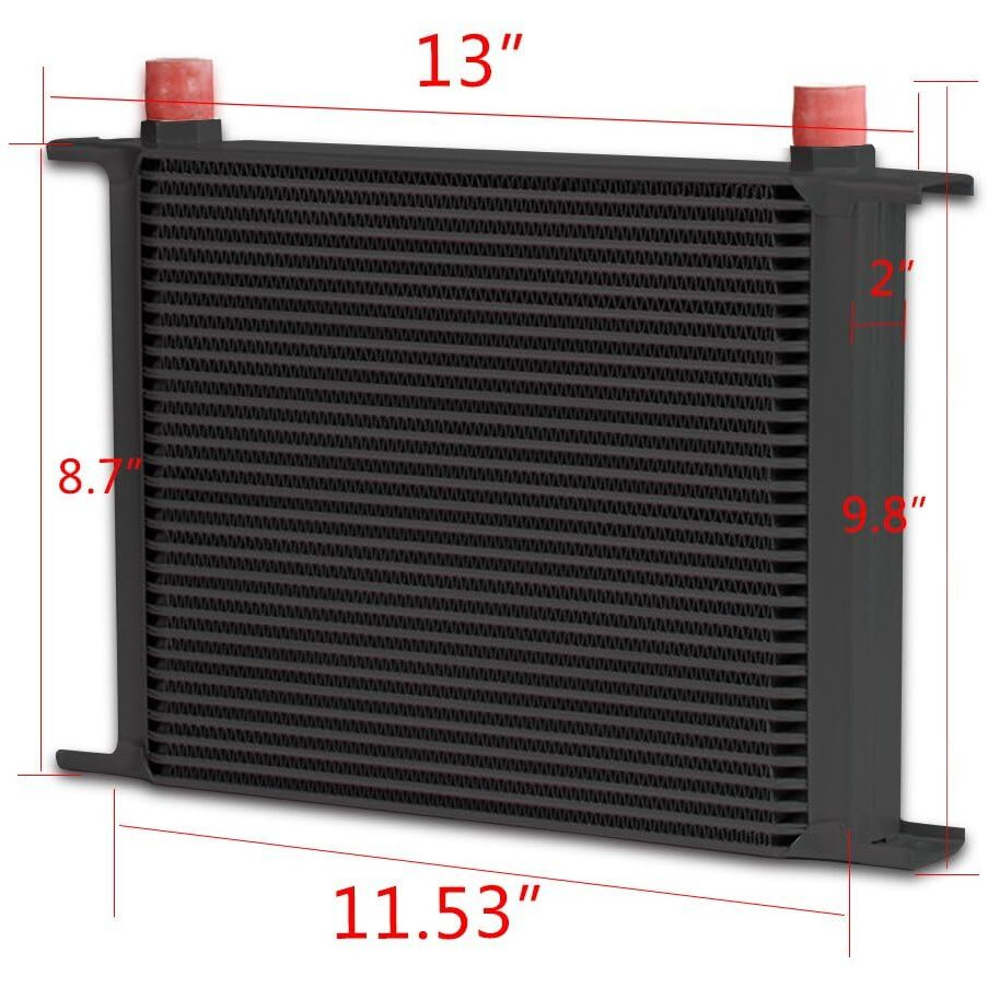 G-Plus Black Universal 30 Row An10-10An Engine Transmission Oil Cooler Kit Oil Filter Adapter Kit Aluminum