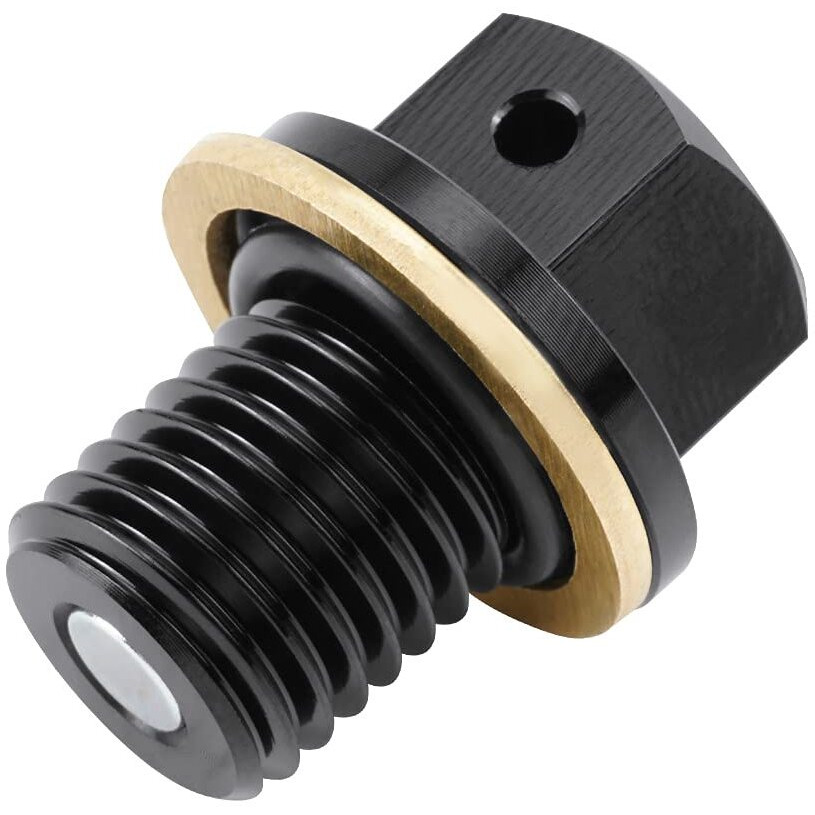 Nicecnc Black M12 X 1.5 Magnetic Oil Drain Plug Bolt Dirt/Street Bike Compatible With Yamaha Wr400F Yz125 Yz250G R Yz426F Ttr250 Ttr90,Yz250 Yz250X 2016-19 Yzf-R25 Yzf-R3 2015-18 Mt-25 Mt-03 2016-18