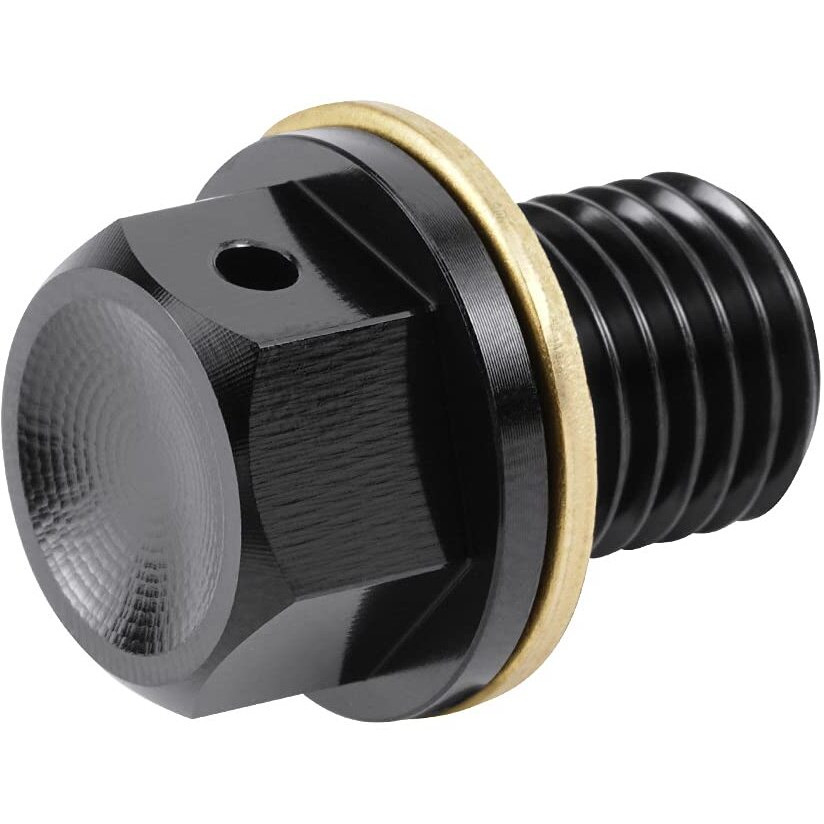 Nicecnc Black M12 X 1.5 Magnetic Oil Drain Plug Bolt Dirt/Street Bike Compatible With Yamaha Wr400F Yz125 Yz250G R Yz426F Ttr250 Ttr90,Yz250 Yz250X 2016-19 Yzf-R25 Yzf-R3 2015-18 Mt-25 Mt-03 2016-18
