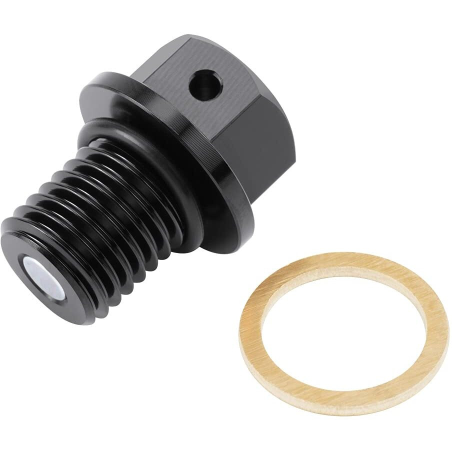 Nicecnc Black M12 X 1.5 Magnetic Oil Drain Plug Bolt Dirt/Street Bike Compatible With Yamaha Wr400F Yz125 Yz250G R Yz426F Ttr250 Ttr90,Yz250 Yz250X 2016-19 Yzf-R25 Yzf-R3 2015-18 Mt-25 Mt-03 2016-18