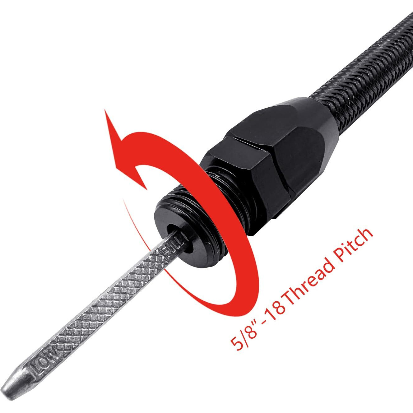 Hahaha Sbf Screw-In Compatible With Ford Oil Dipstick Tube Kit Flexible Oil Pan Screw-In Sb 289 302 351 Bb 429 460 5/8""-18 Thread Pitch (Black)