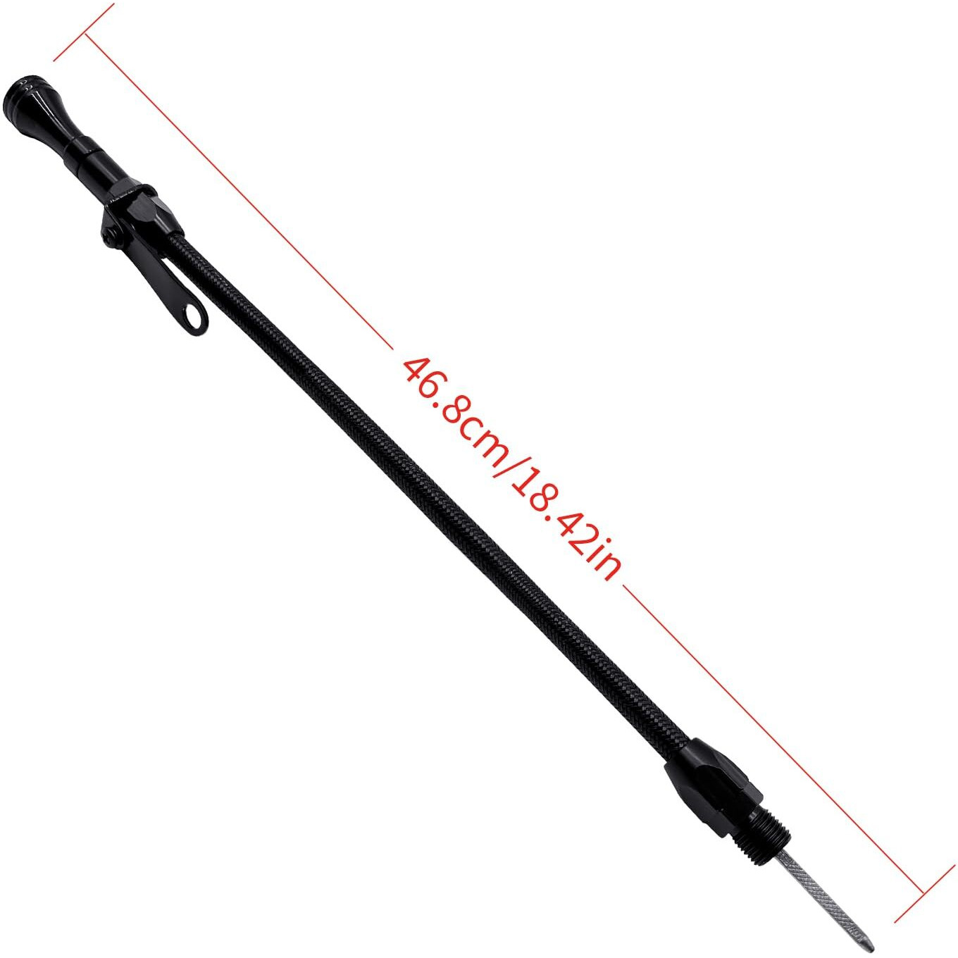 Hahaha Sbf Screw-In Compatible With Ford Oil Dipstick Tube Kit Flexible Oil Pan Screw-In Sb 289 302 351 Bb 429 460 5/8""-18 Thread Pitch (Black)