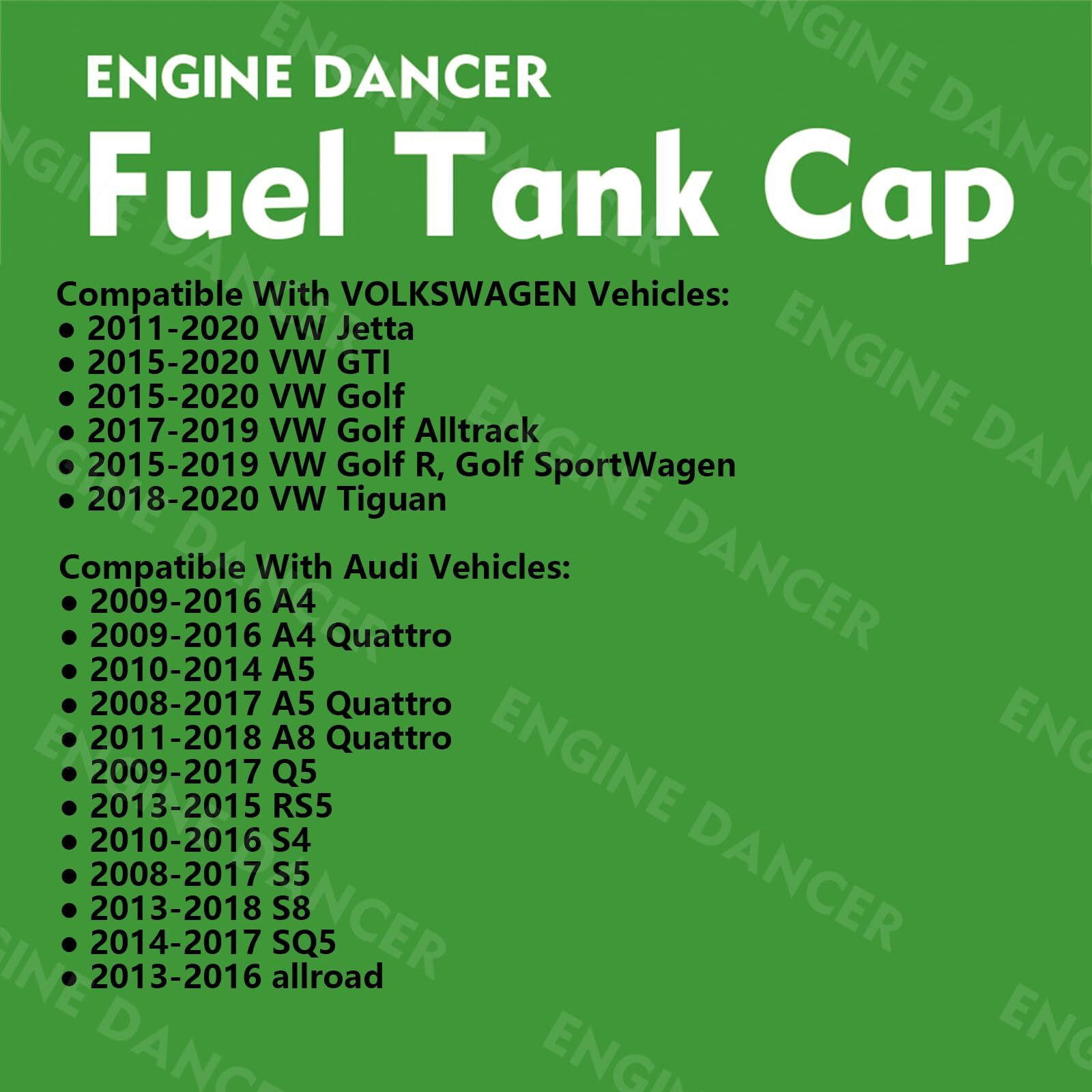 Fuel Tank Cap Replacement For Audi A4/S4/A5/Q5/Sq5/A8 & Volkswagen Jetta/Golf/Gti - Oem Quality, Durable Automotive Fuel Caps With Engine Oil Cap Functionality
