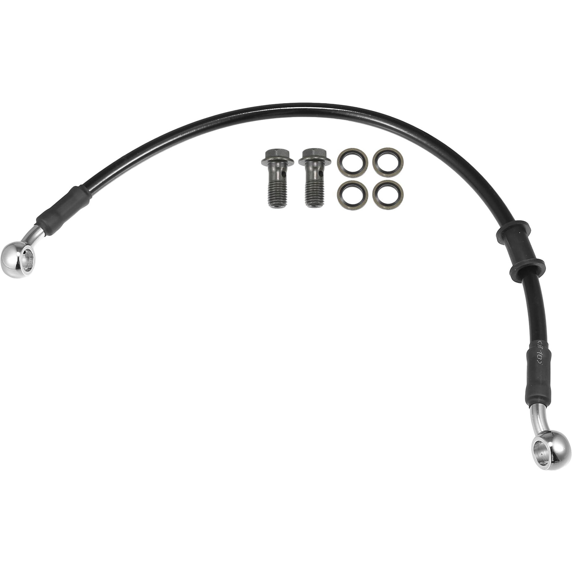 Motoforti Universal Brake Hose Motorcycle Atv Dirt Bike Motocross Braided Hydraulic Brake Line Oil Hose Pipeline, 40Cm, Durable, Metal, Black Silver Tone, 1 Set