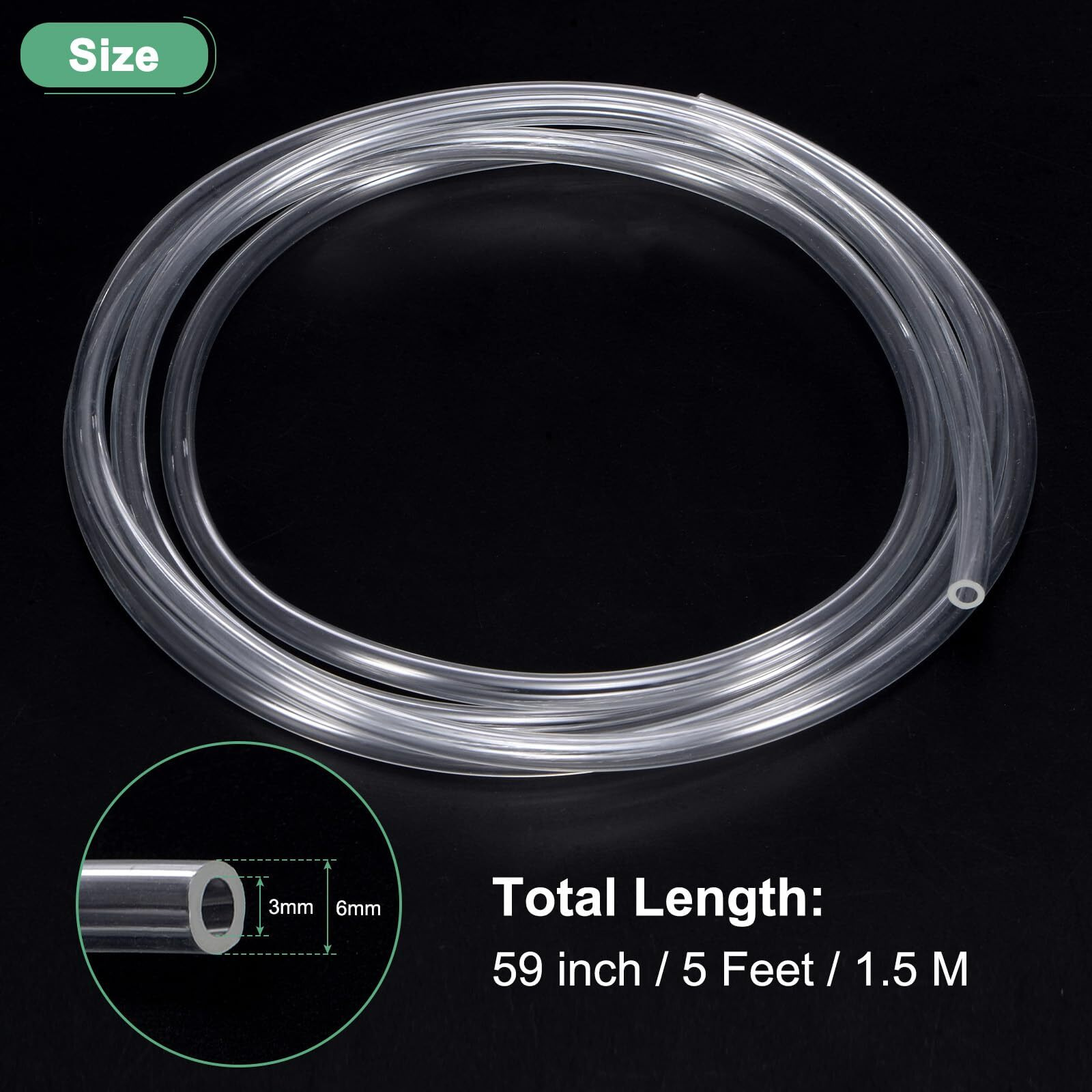 M Meterxity Tubing Carburetor Fuel Vent Line, 3.0Mm(0.12&quot&quot) Id 6Mm(0.24&quot&quot) Od 1.5M(5') Long Polyurethane Gas Oil Tube For Atv/Go Kart/Dirt Bike, Universal Petrol Pipe Replacement [Clear]