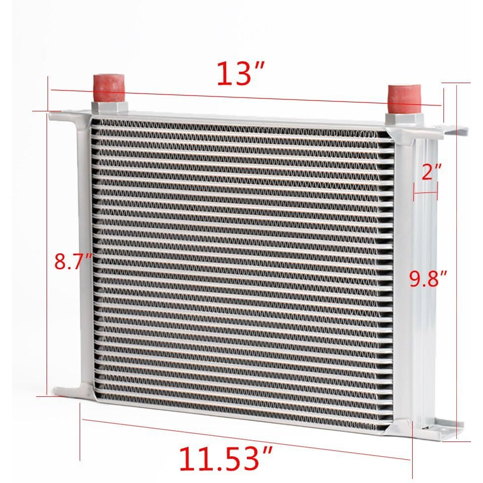 G-Plus Universal 30 Row An10 Universal Engina Transmission Oil Cooler & Filter Adapter Kit Aluminum Silver