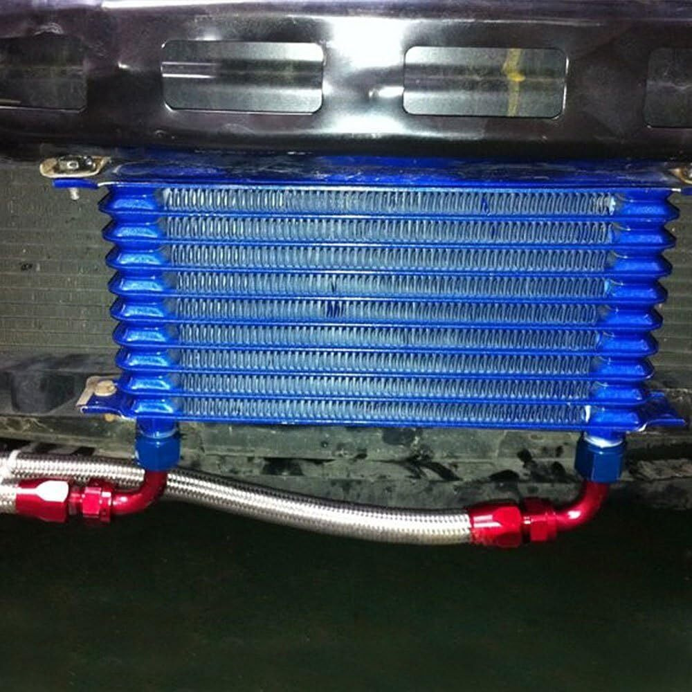 G-Plus 10 Row An10 Black Universal Engine Transmission Oil Cooler Kit Oil Filter Relocation Kit