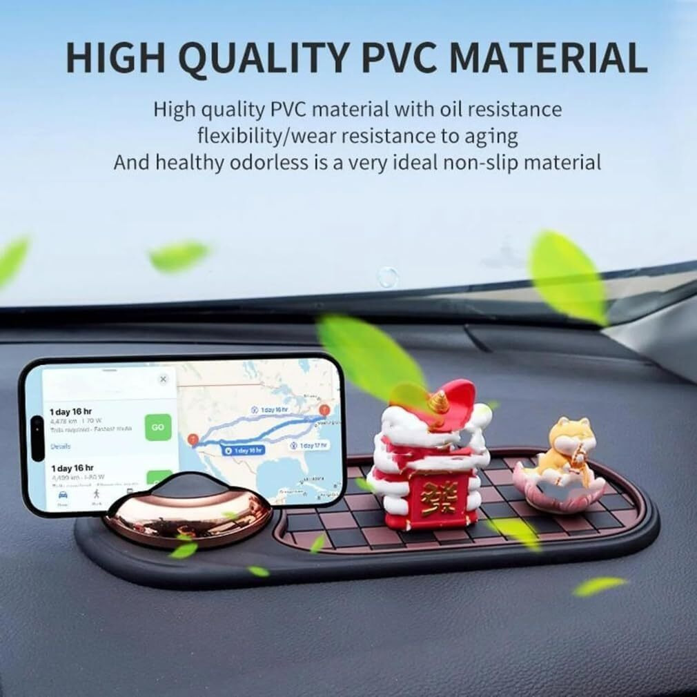 Multifunction Car Anti-Slip Mat,Car Anti Slip Mat Phone Holder,Rotatable Anti Skid Car Dashboard Pad With Temporary Parking Numbe And Large Pad For Phones Sunglasses Keys Gadgets