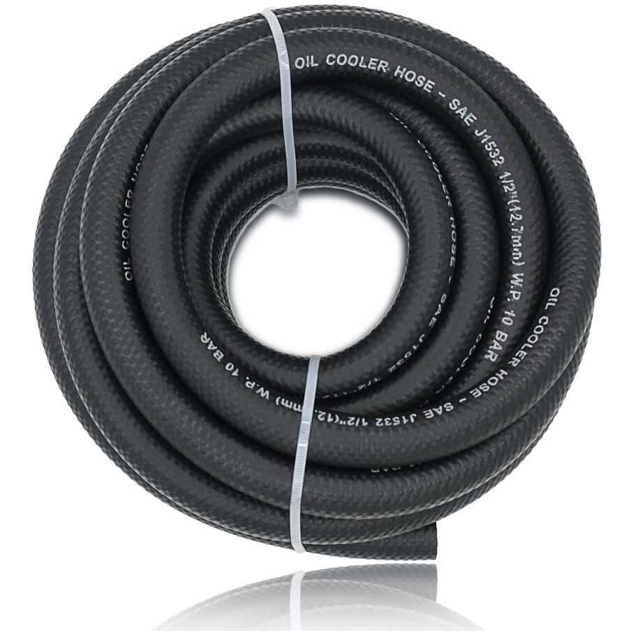 1/2 Transmission Oil Cooler Hose - 300 Psi Fuel Line Hose Sae J1532 For Transmission Fluid, Oil, Coolant, Diesel, Hydraulic Fluid, Lubricant, Gas 20Ft