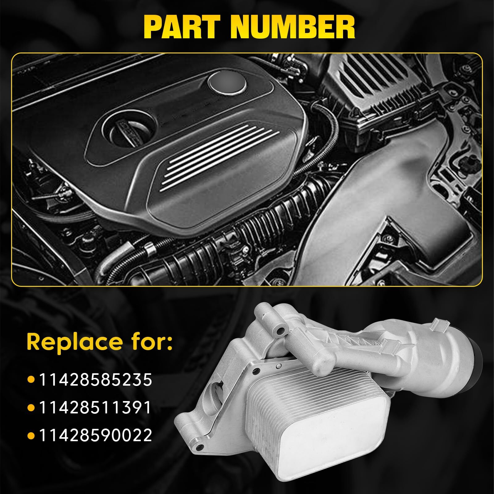 Upgrade Aluminum Engine Oil Filter Housing & Cooler Kit Compatible With Bmw I8 X1 X2 Mini Cooper Clubman Countryman 1.5L & 2.0L Replace For 11428585235 11428511391 11428590022