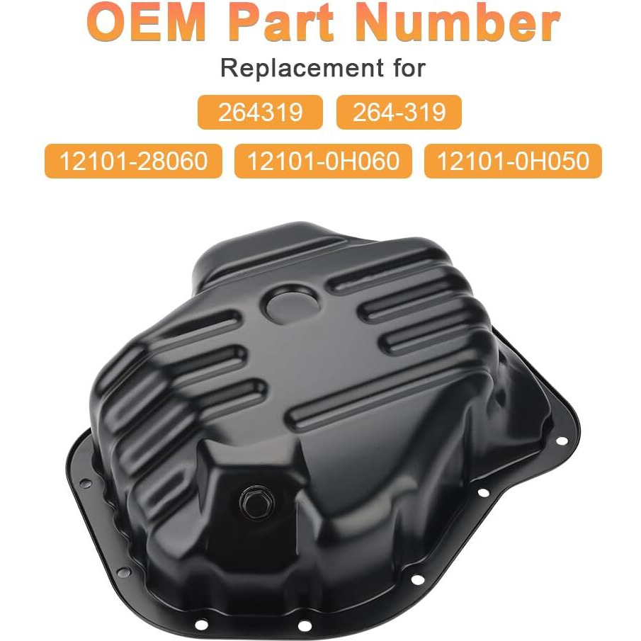 Vanjing Engine Oil Pan With Drain Plug Compatible With Toyota Camry 2007-2011, Rav4 2006-2008, Solara 2007-2008, Scion Xb 2008-2015, Lexus Hs250H 2010-2012 L4 2.4L Replacement For 12101-0H050 264-319