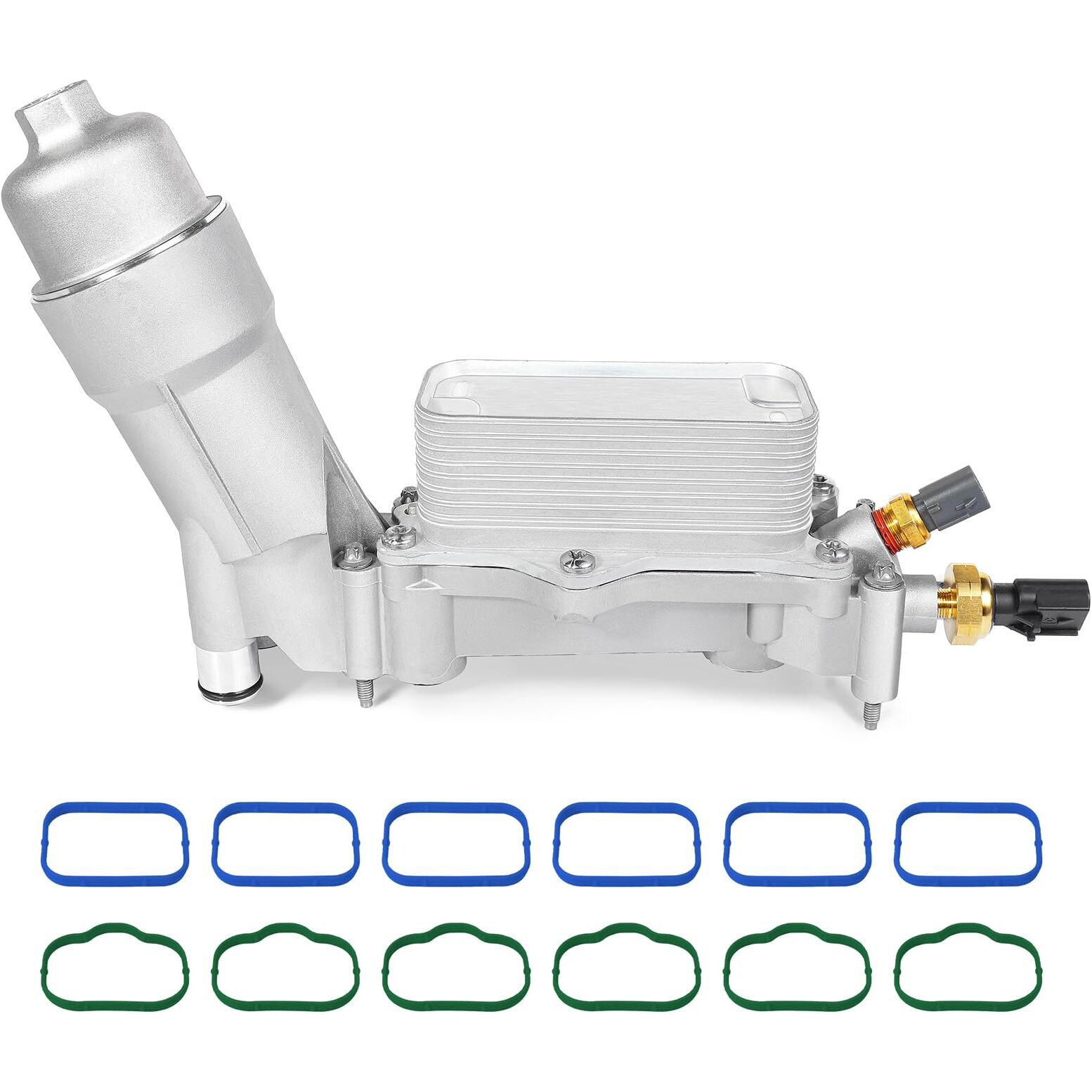 926-959 Engine Oil Cooler Filter Housing Assembly W/Full Aluminum Cap Sensor Gasket Fit For Chrysler 300 200 3.6L Jeep Wrangler Grand Cherokee Dodge Journey Charger Rma Promaster 2017 2018 68310865Ab