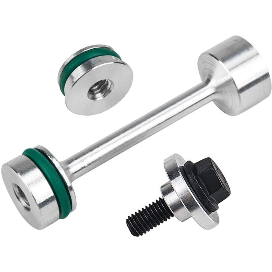 Billet Aluminum Oil Diverter Barbell & Oil Valve Plug & Oil Pickup Tube Hold Down Kit Compatible With Gm Ls Engines (3 Pack)