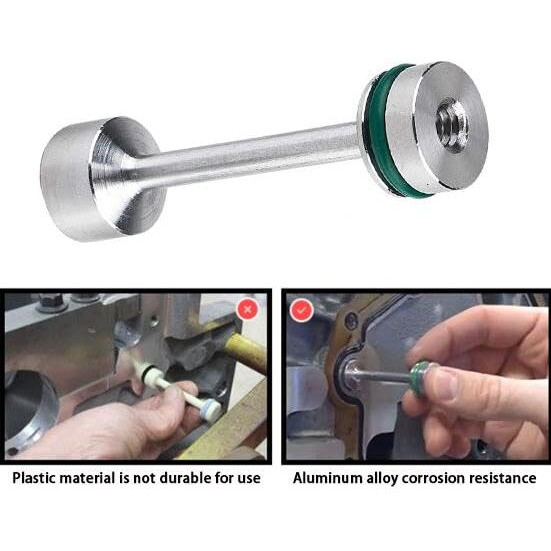 Billet Aluminum Oil Diverter Barbell & Oil Valve Plug & Oil Pickup Tube Hold Down Kit Compatible With Gm Ls Engines (3 Pack)